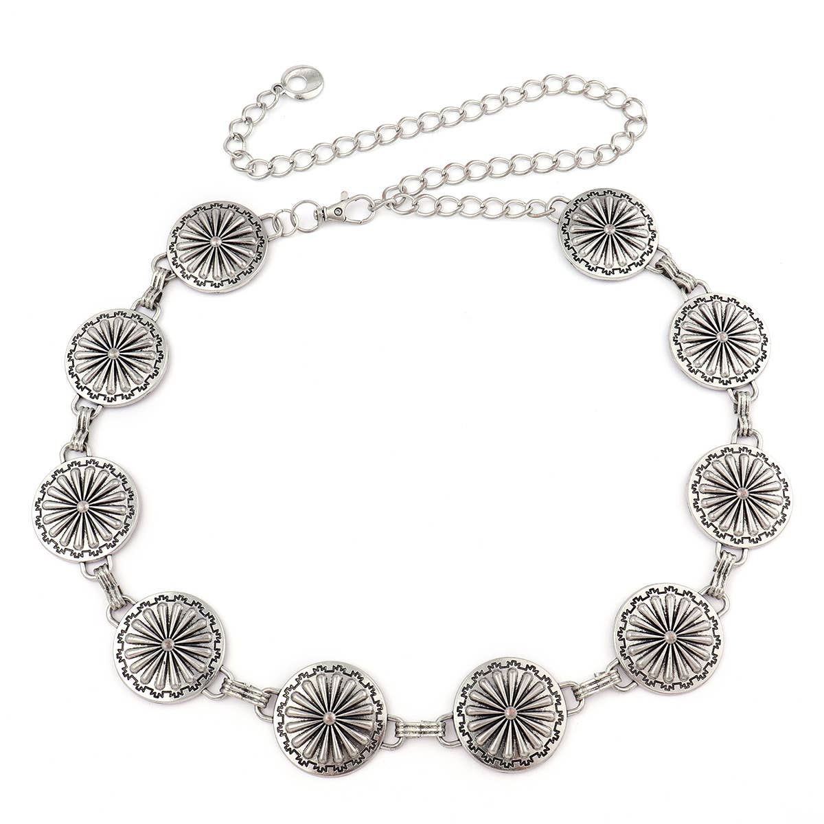 Antique Silver Round Concho Belt