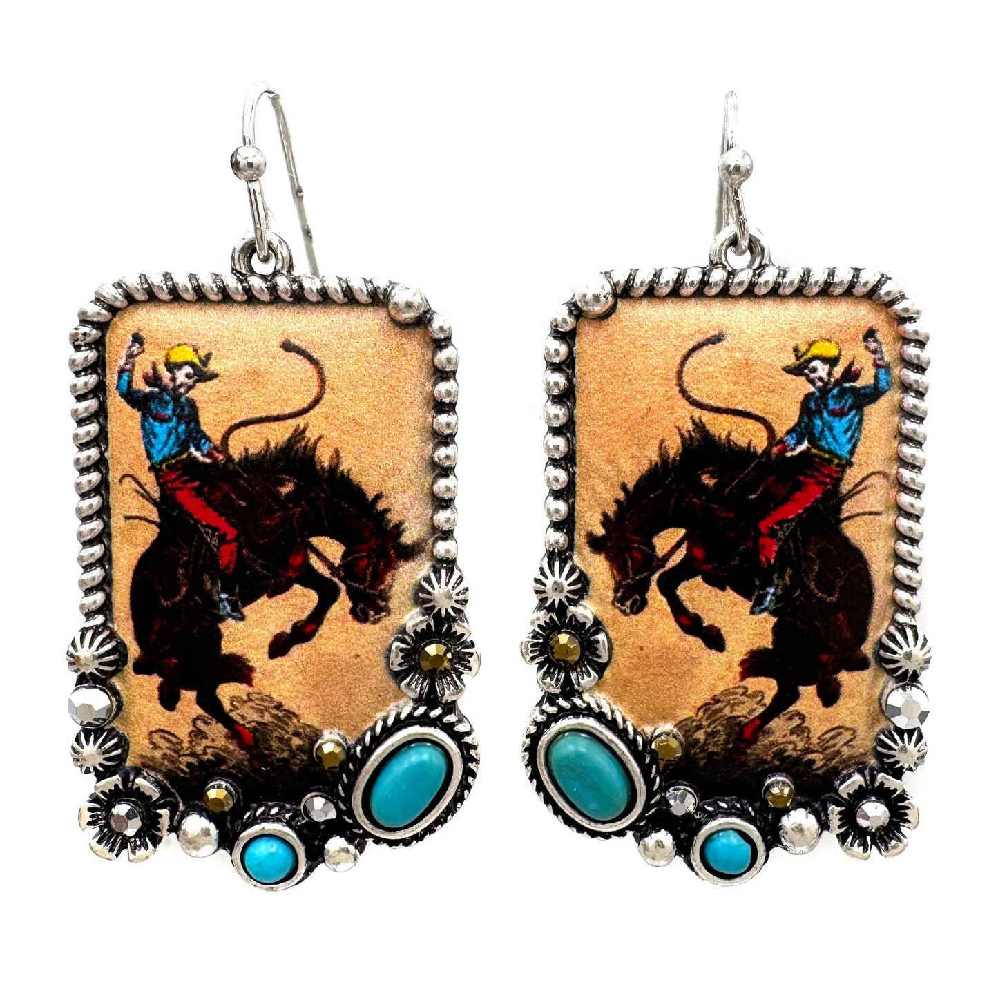 Rodeo Cowboy Dangle Earrings