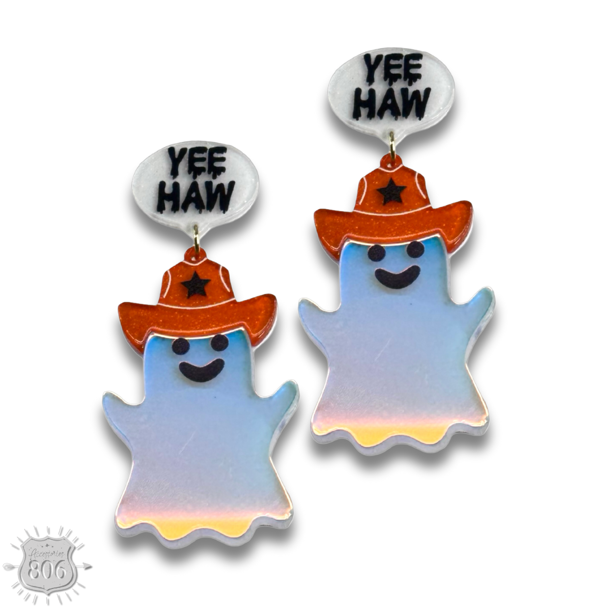 Halloween cowboy ghost earring