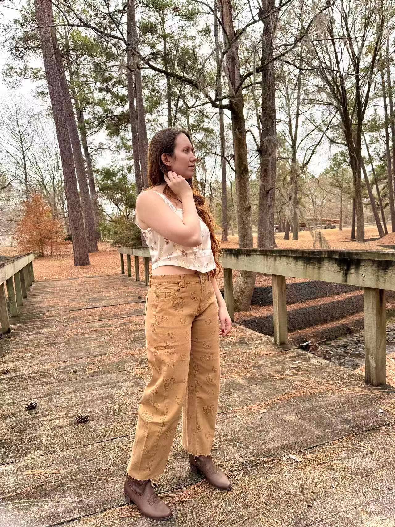 Western Saddle Print Trousers