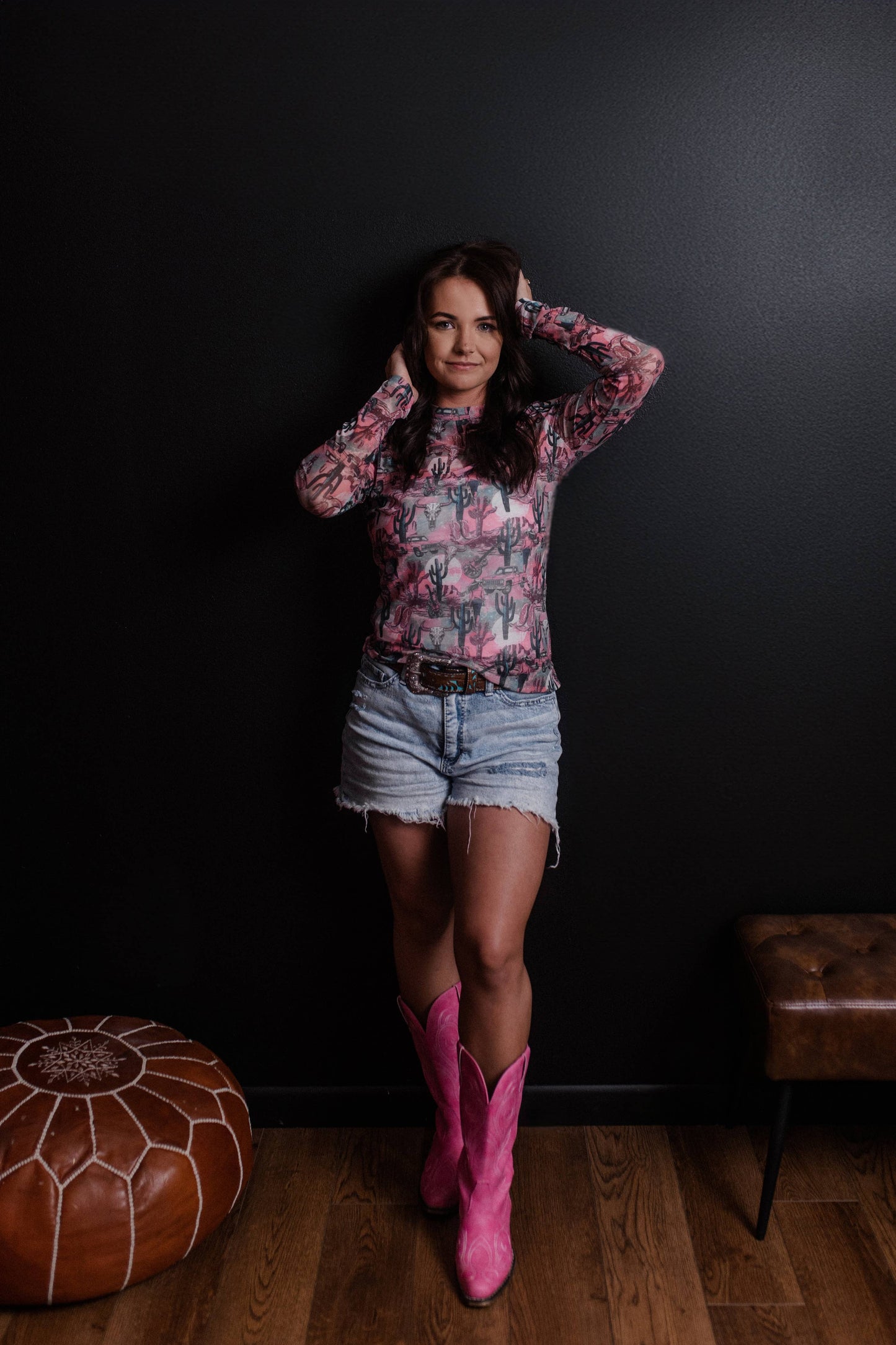 Country Road LS Mesh Top