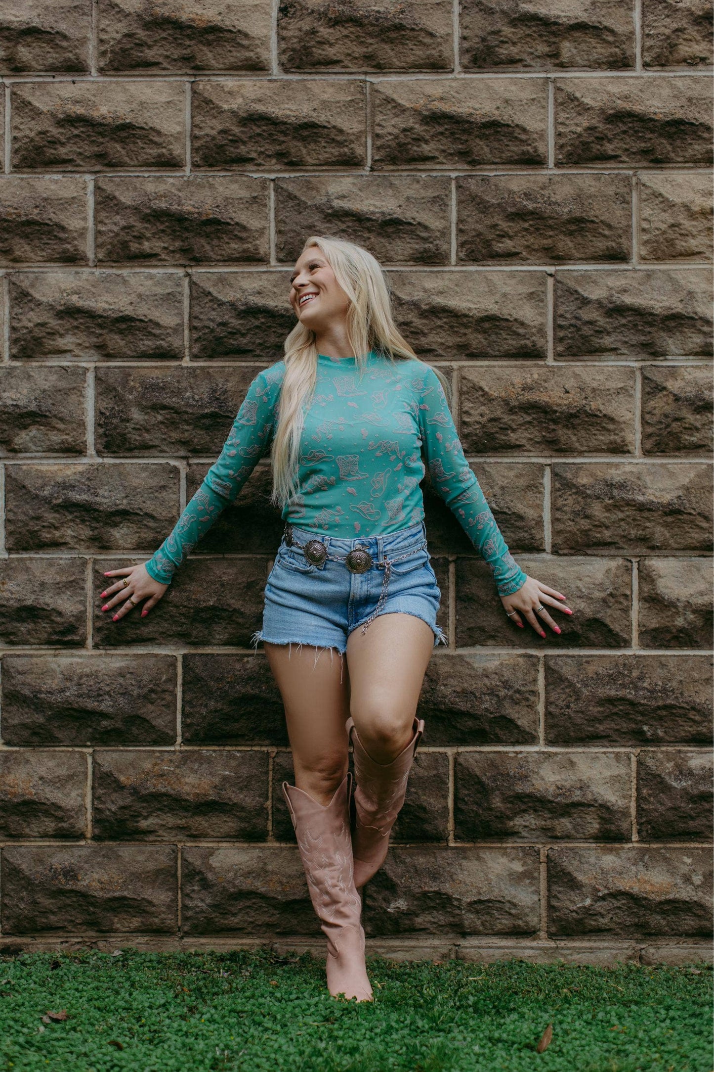 Country Velvet Mesh Top