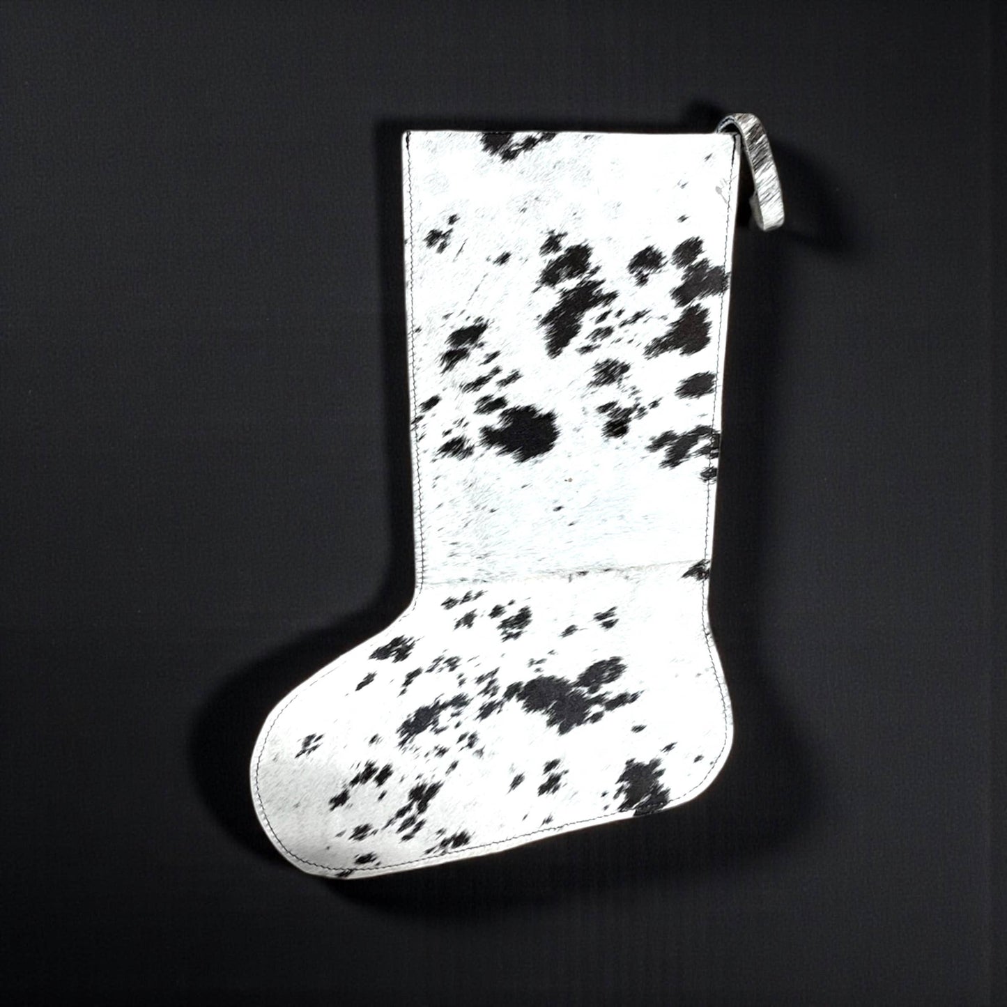 Checkered all cowhide Christmas stockings