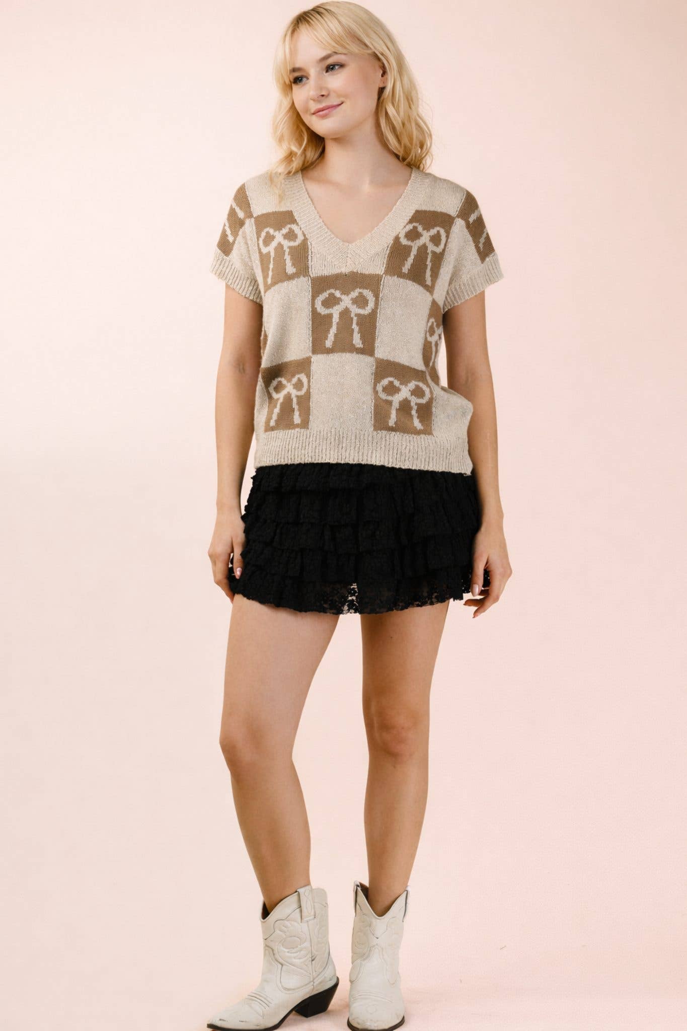 Ruffle Layered Lace Mini Skort