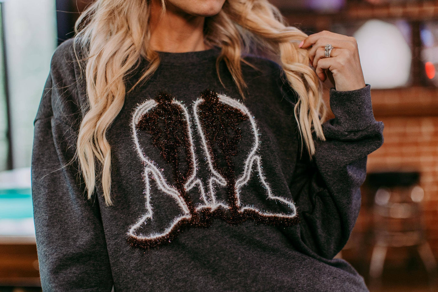 Tinsel Boots Sweatshirt