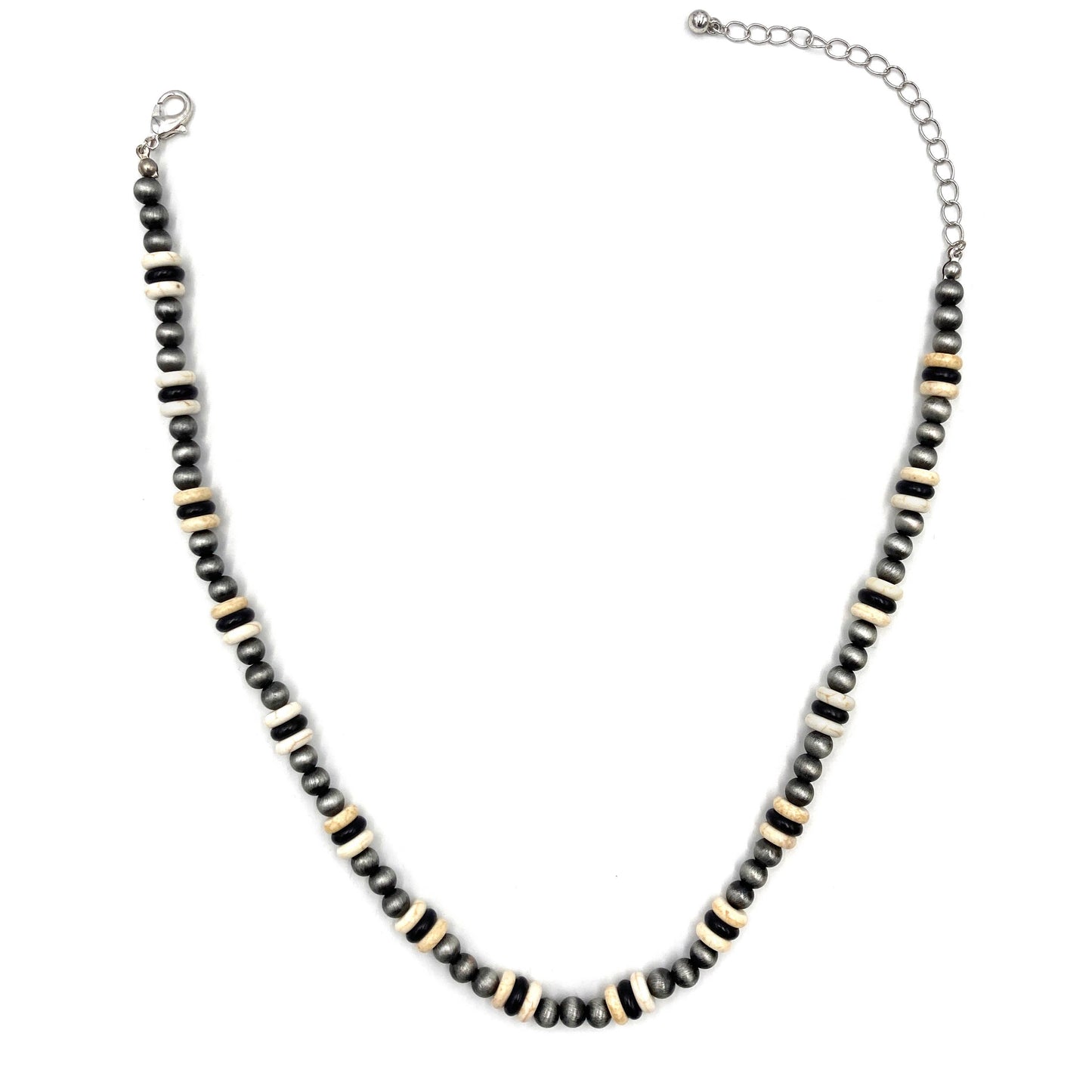 Navajo Beads Turquoise Stone Collar Necklace: Turquoise