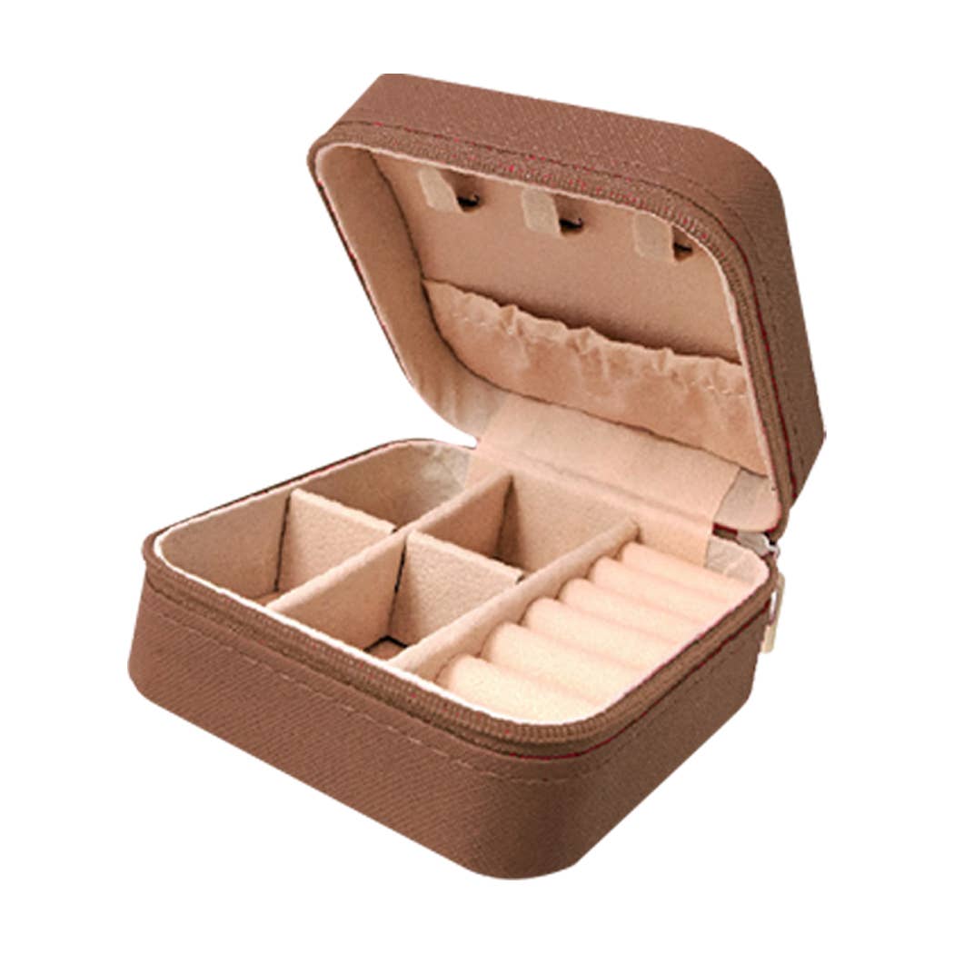 Western Tooled Square Leather Jewelry Box