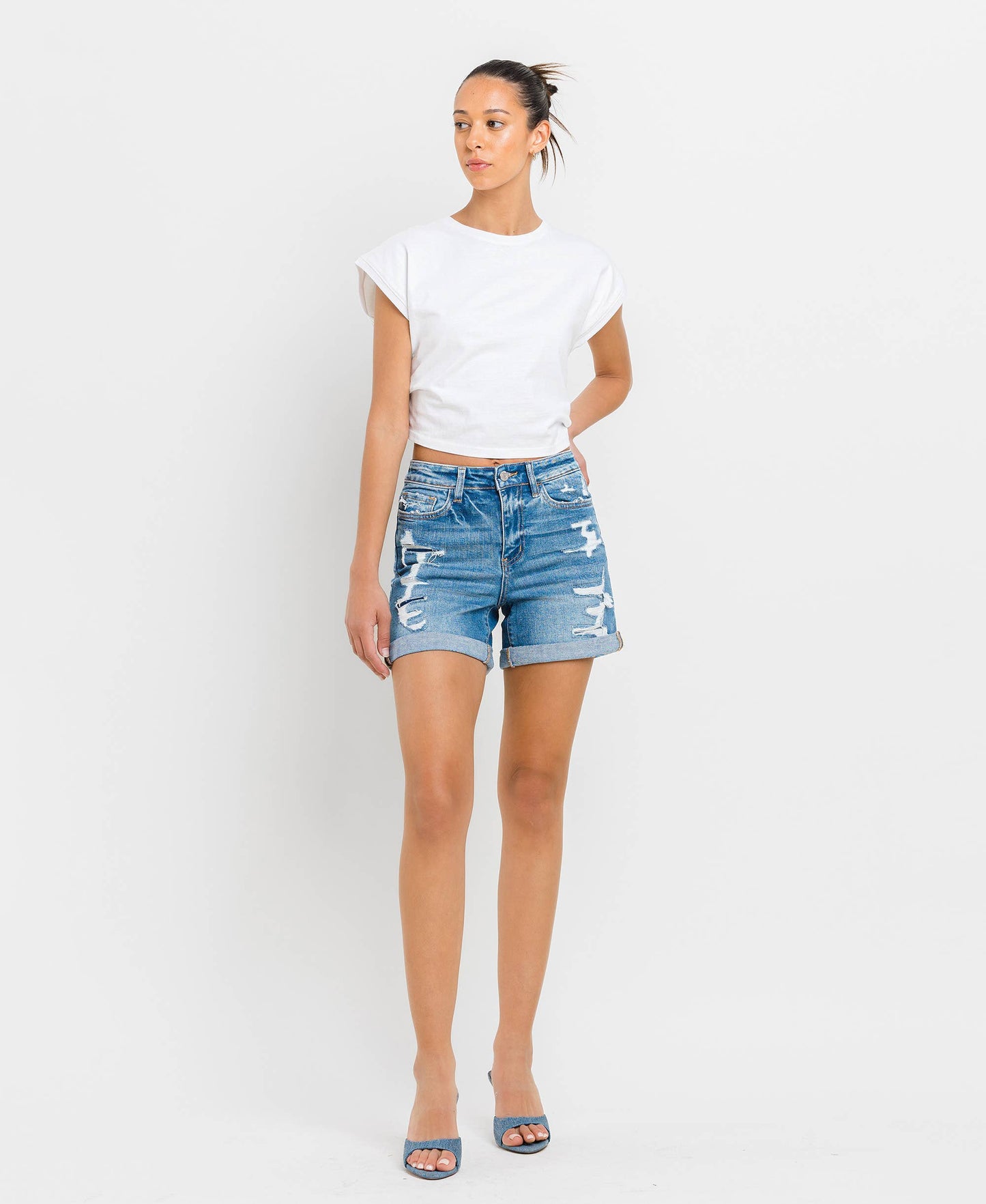 HIGH RISE DOUBLE CUFF SHORTS
