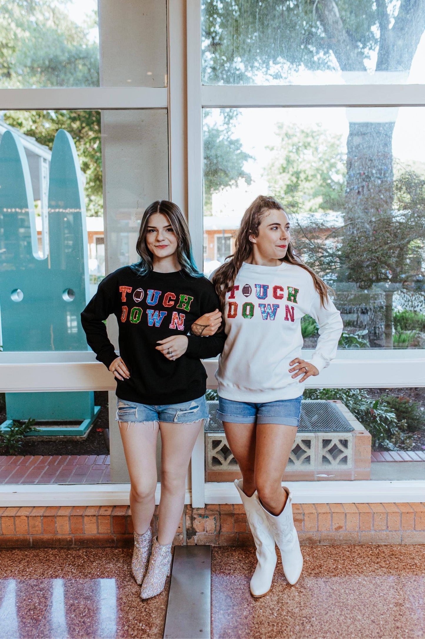 Touch Down Sequin Embrodierey Sweatshirt