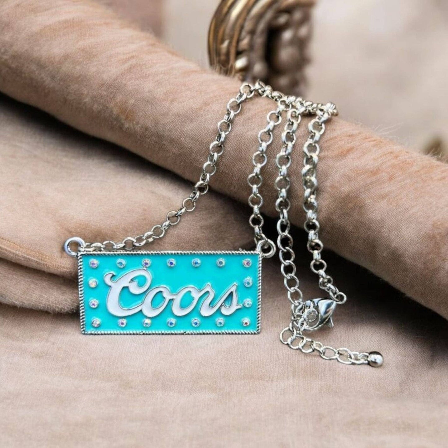 Summertime Western Rowdy Country Cowboy Necklace: Teal