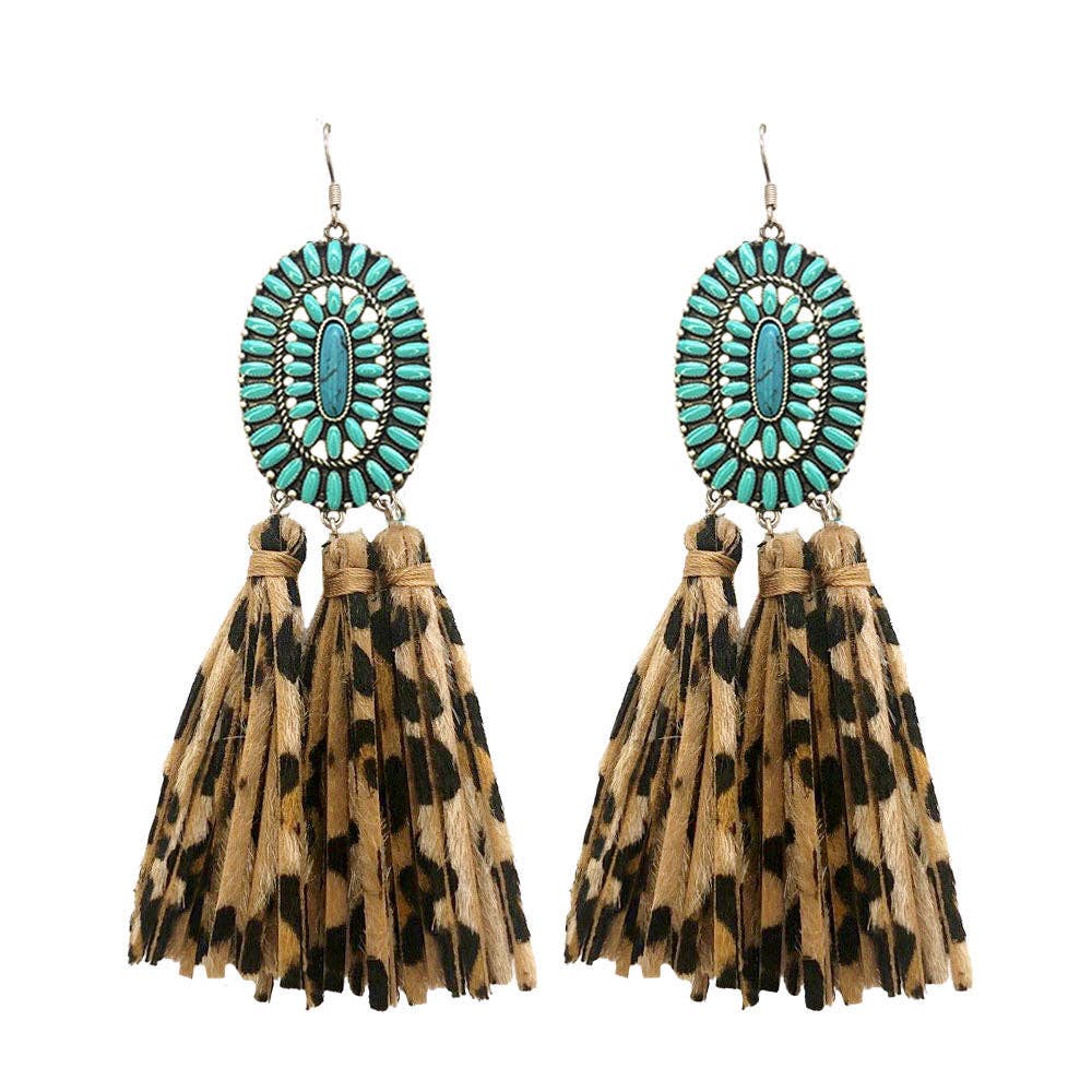 Cheetah Fringe Earrings