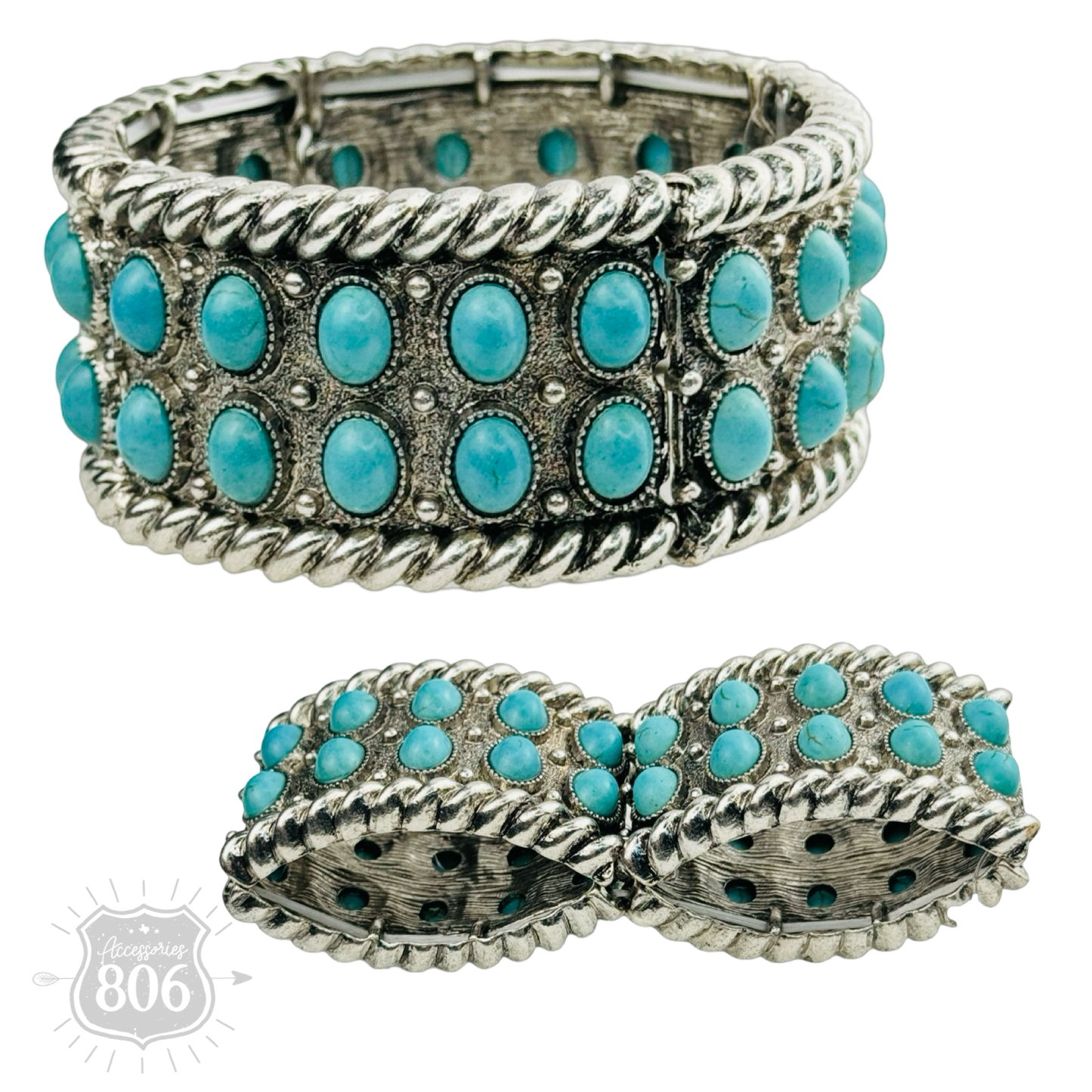 Western style turquoise cuff bracelet: Turquoise