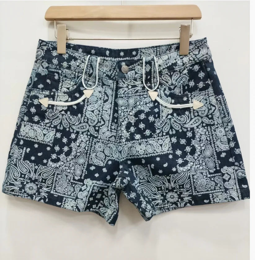 Bandana Smiley Denim Shorts