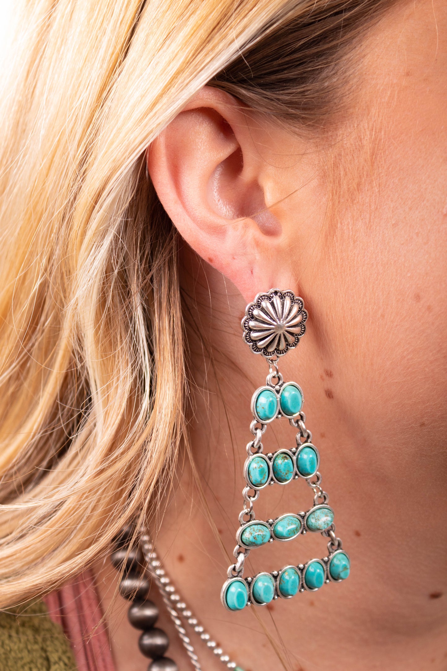 4 Rows Post Earrings