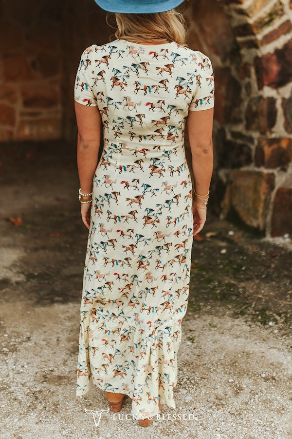 Running Horses Maxi Dress