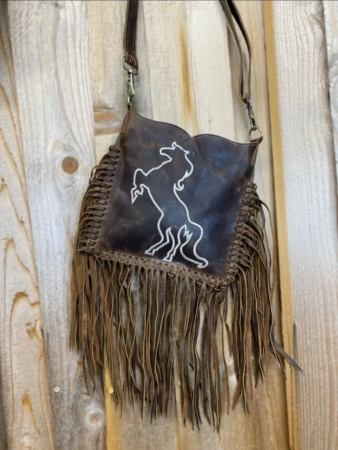 Bronco All Tooled Leather Crossbody