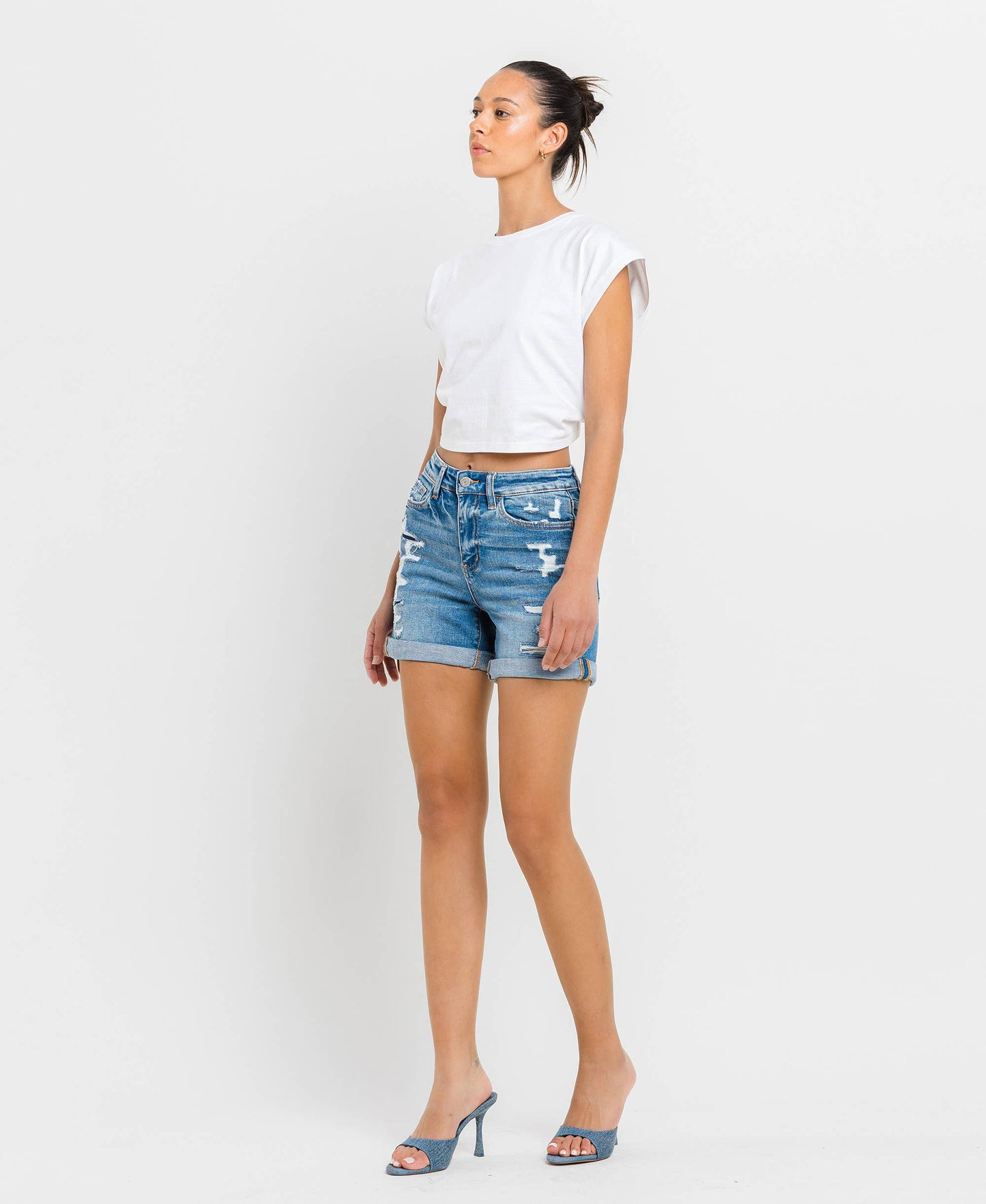 HIGH RISE DOUBLE CUFF SHORTS