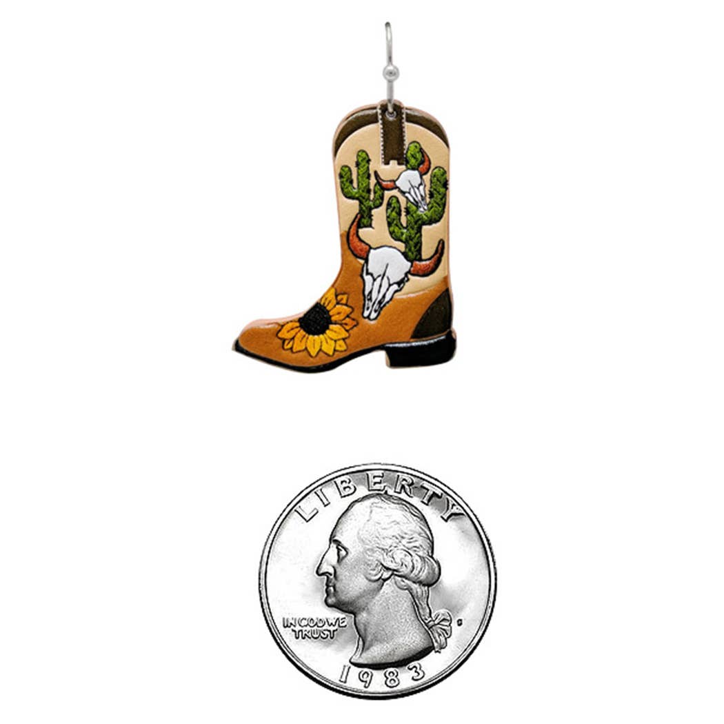 Boots and Bull Sunflower Earrings