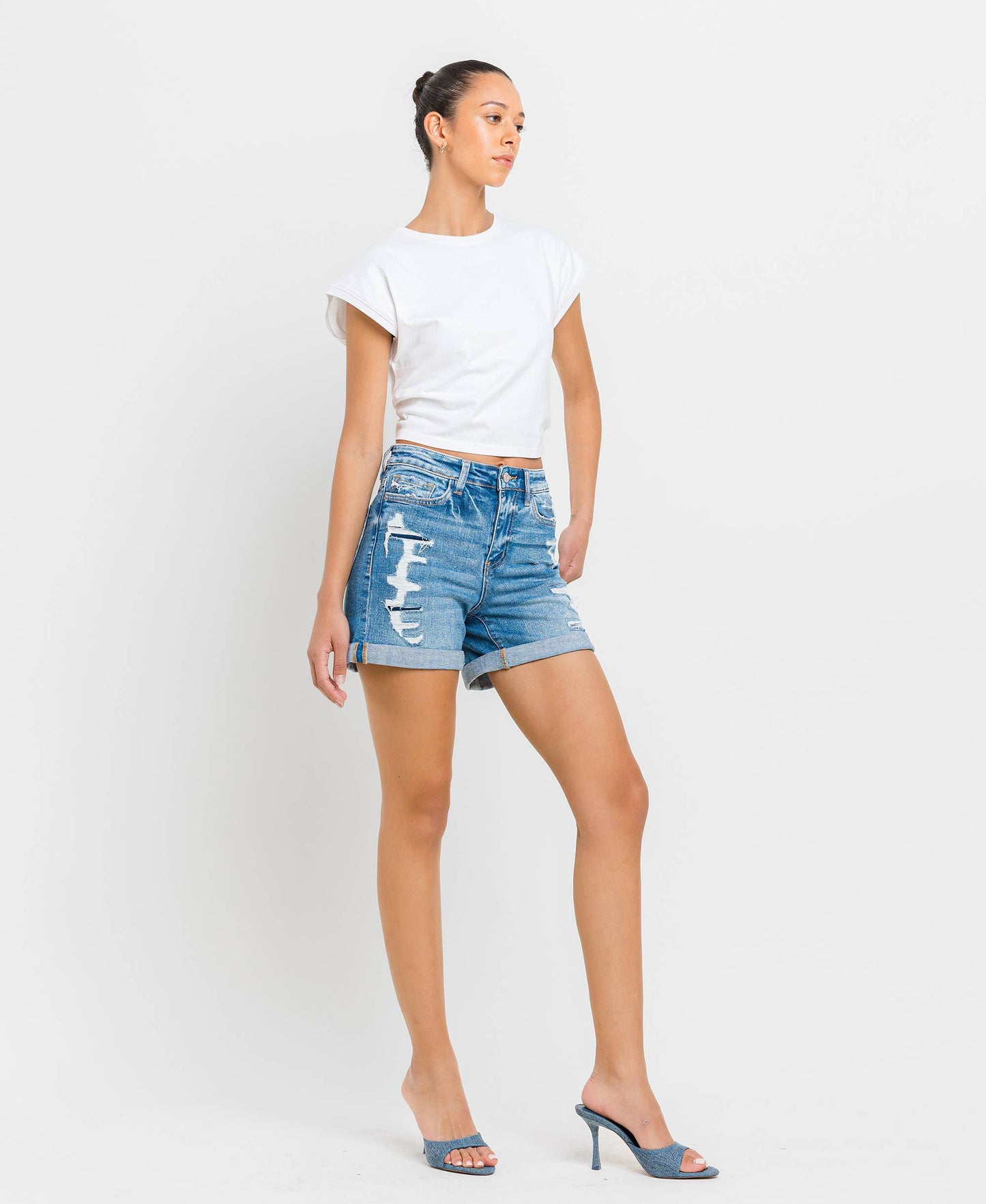 HIGH RISE DOUBLE CUFF SHORTS