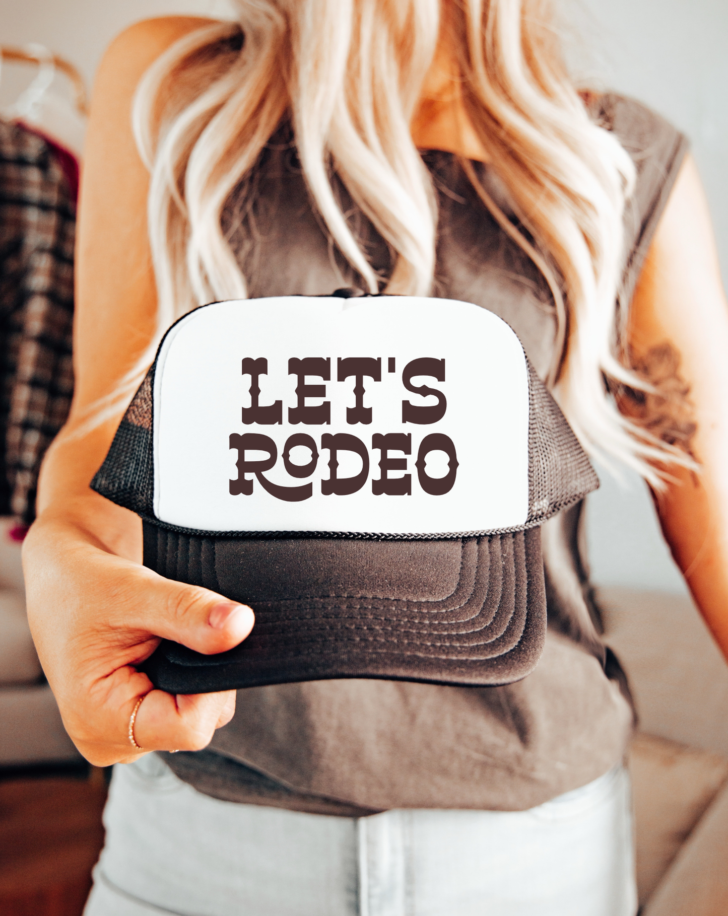 Let's Rodeo Mesh Trucker Hat