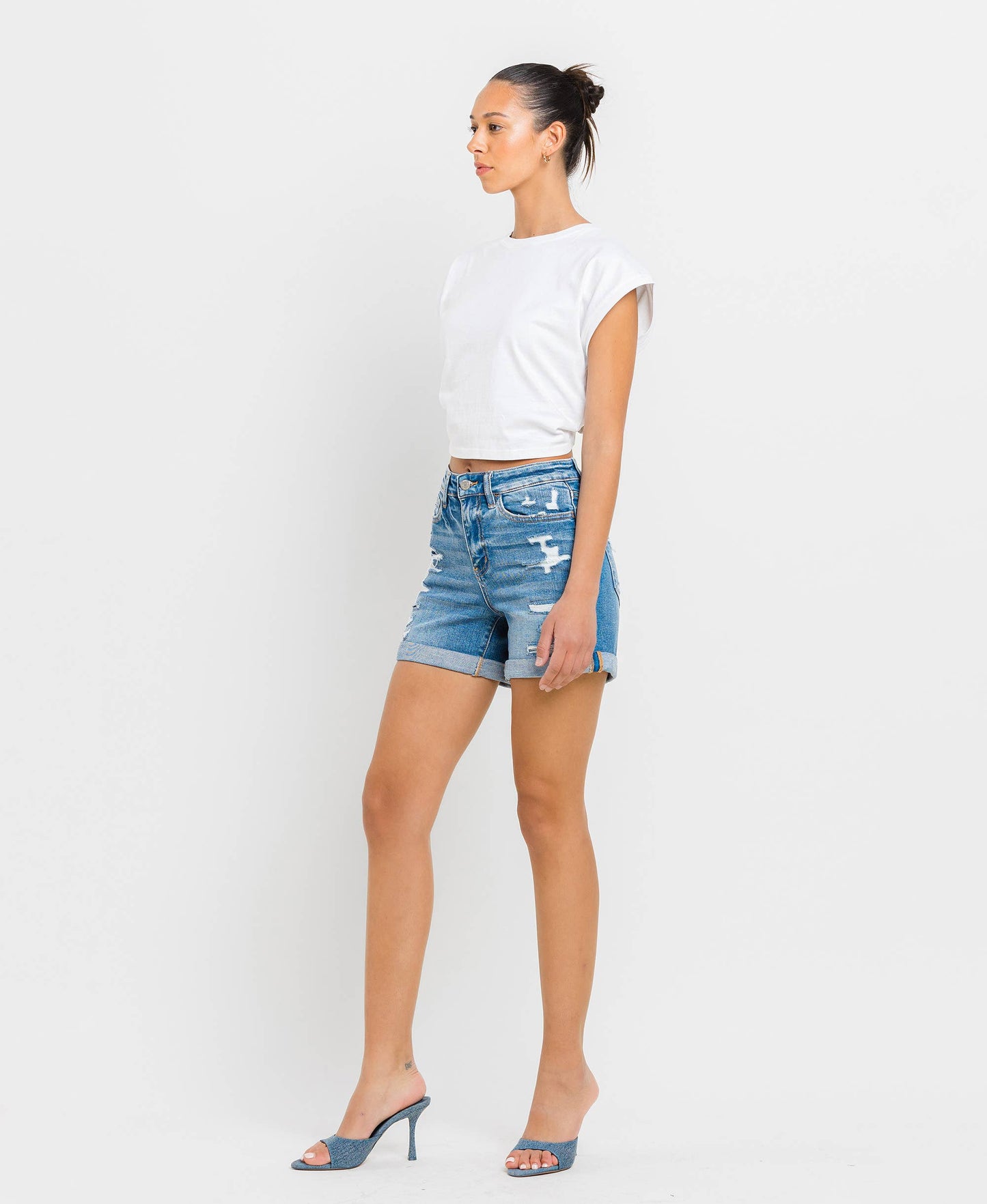 HIGH RISE DOUBLE CUFF SHORTS