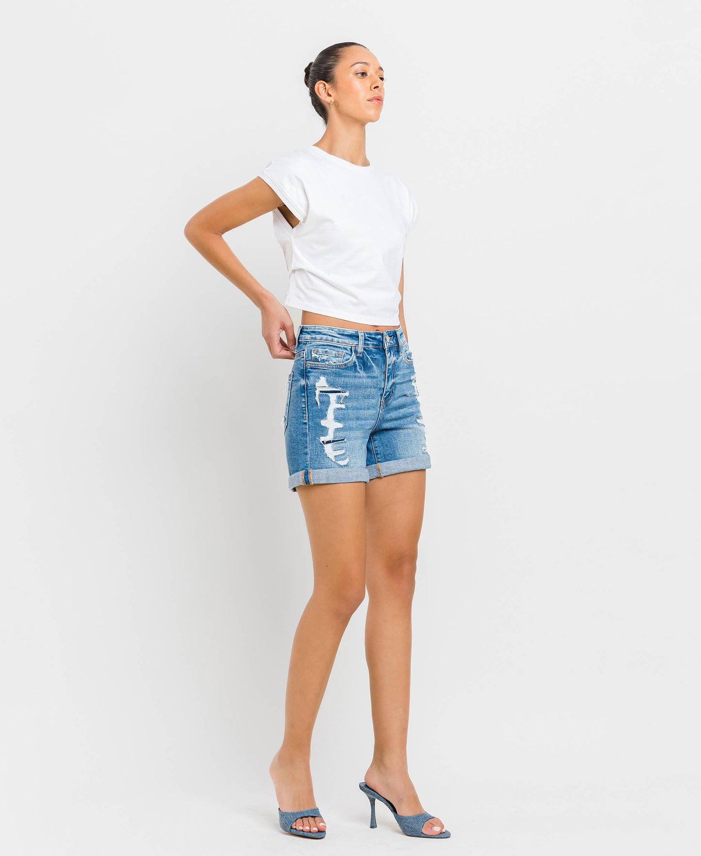 HIGH RISE DOUBLE CUFF SHORTS