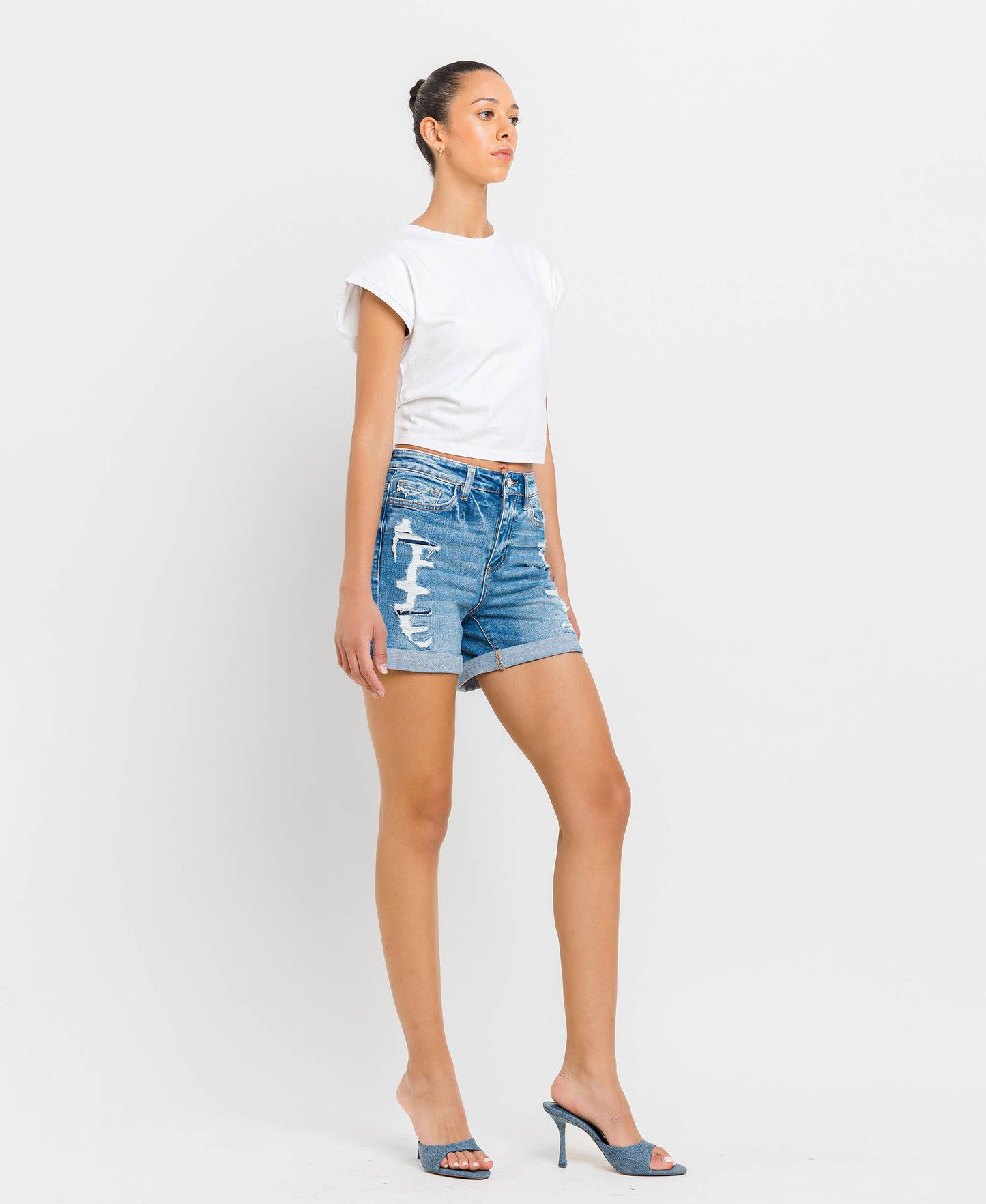 HIGH RISE DOUBLE CUFF SHORTS