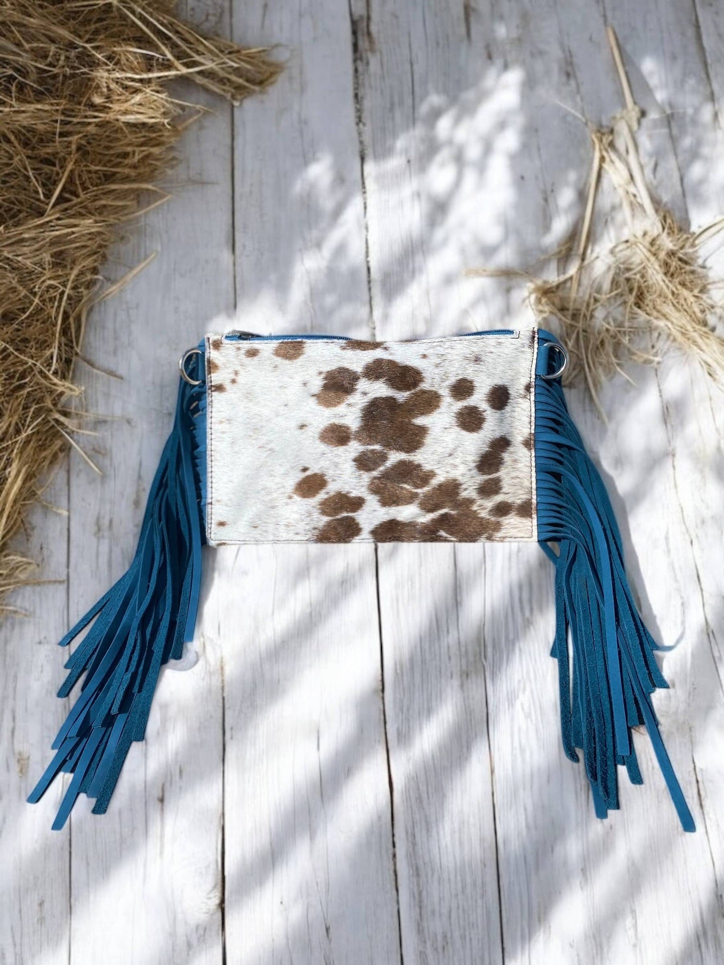 Fringe Cowhide Crossbodies: Burgundy Fringe
