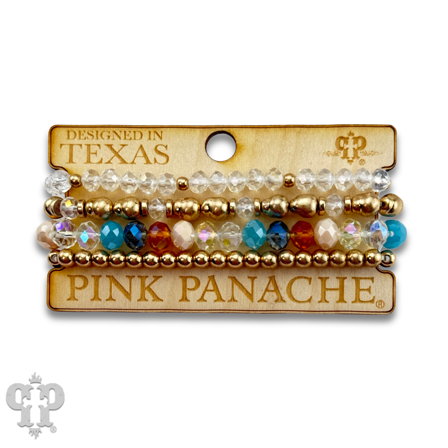 Multi-color and gold bead bracelet: Multi-Color