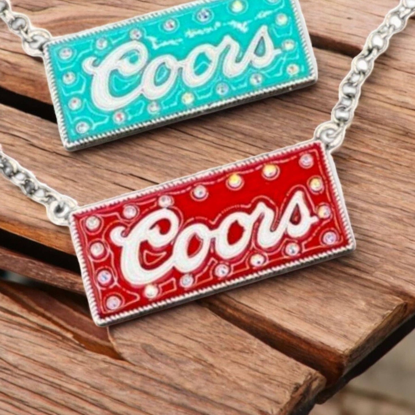 Summertime Western Rowdy Country Cowboy Necklace: Teal