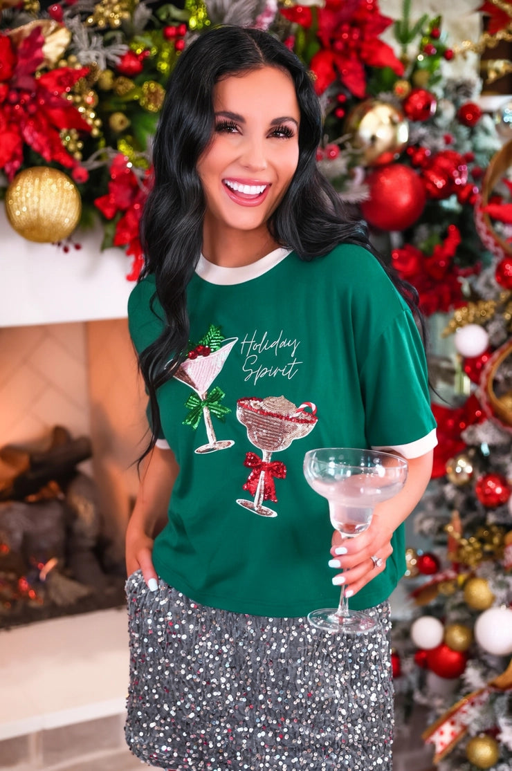 Holiday Spirit Embellished Tee