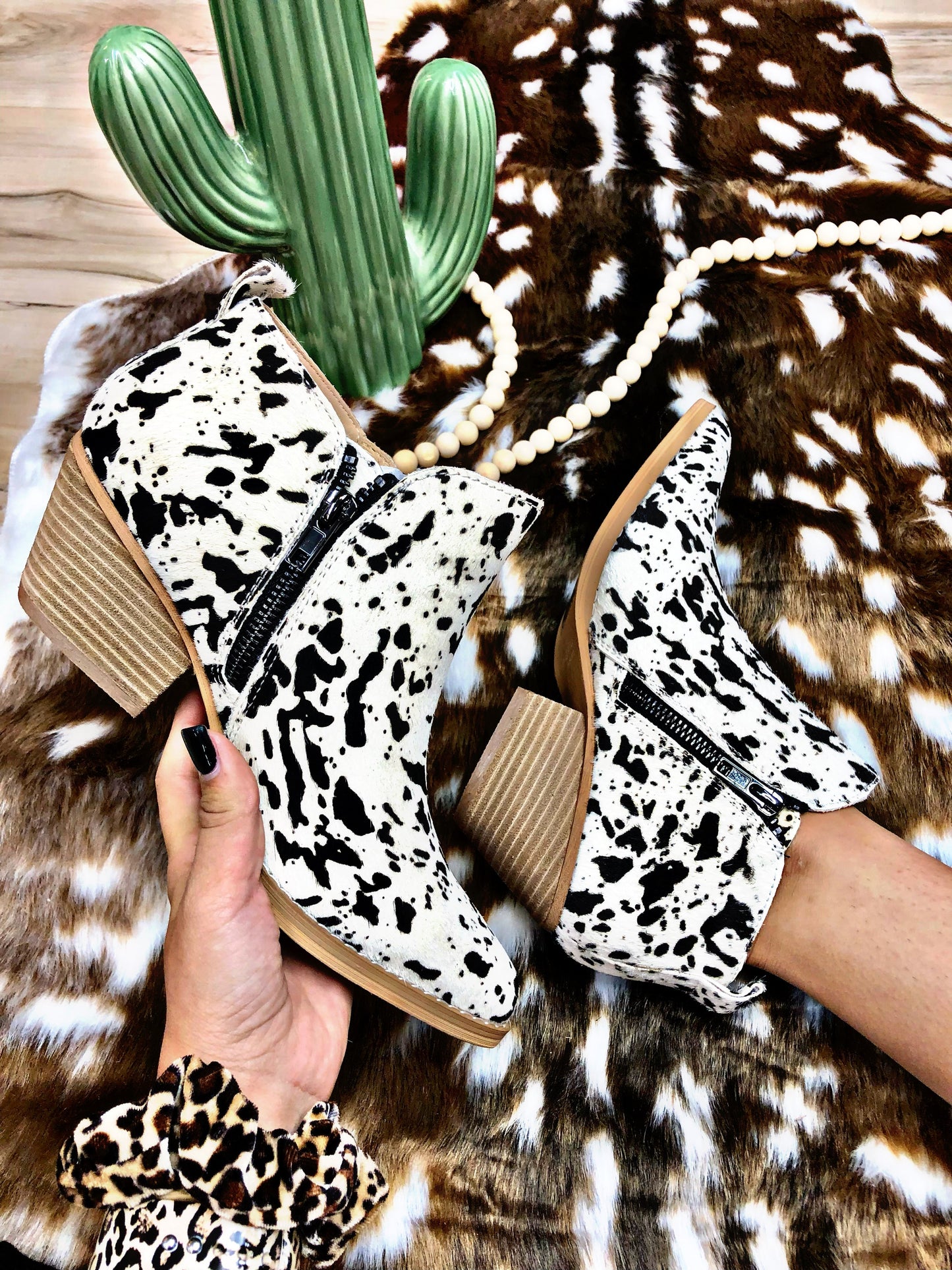 Splattered In Hide Booties