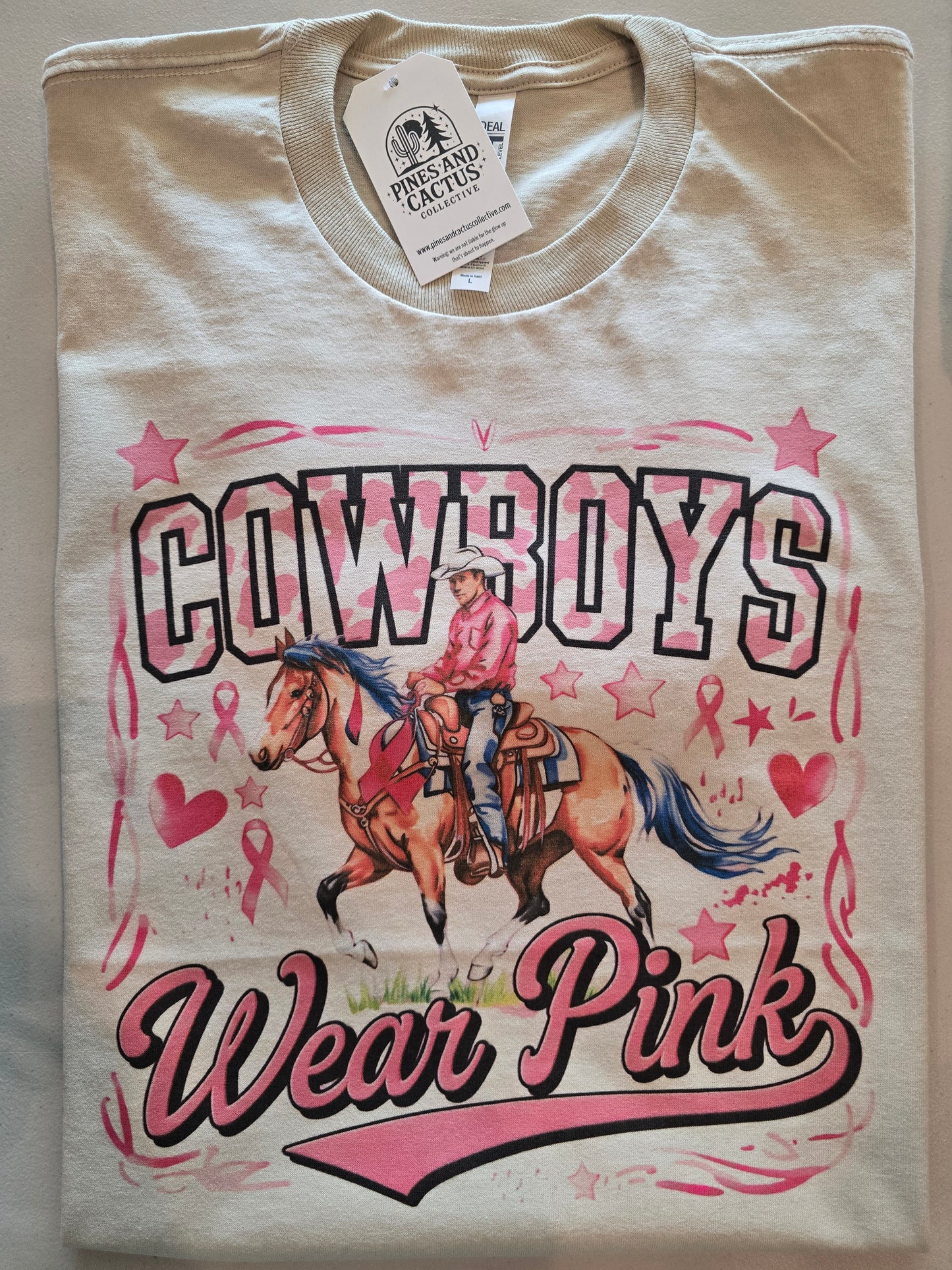 Cowboys Wear Pink-Mens Breast Cancer Awareness Tee