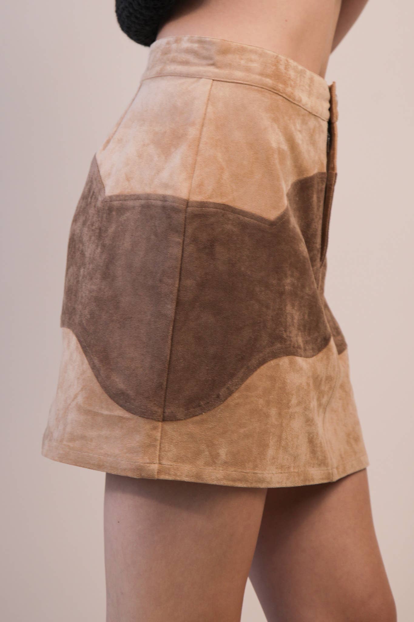Suede Western Fitted Mini Skirt
