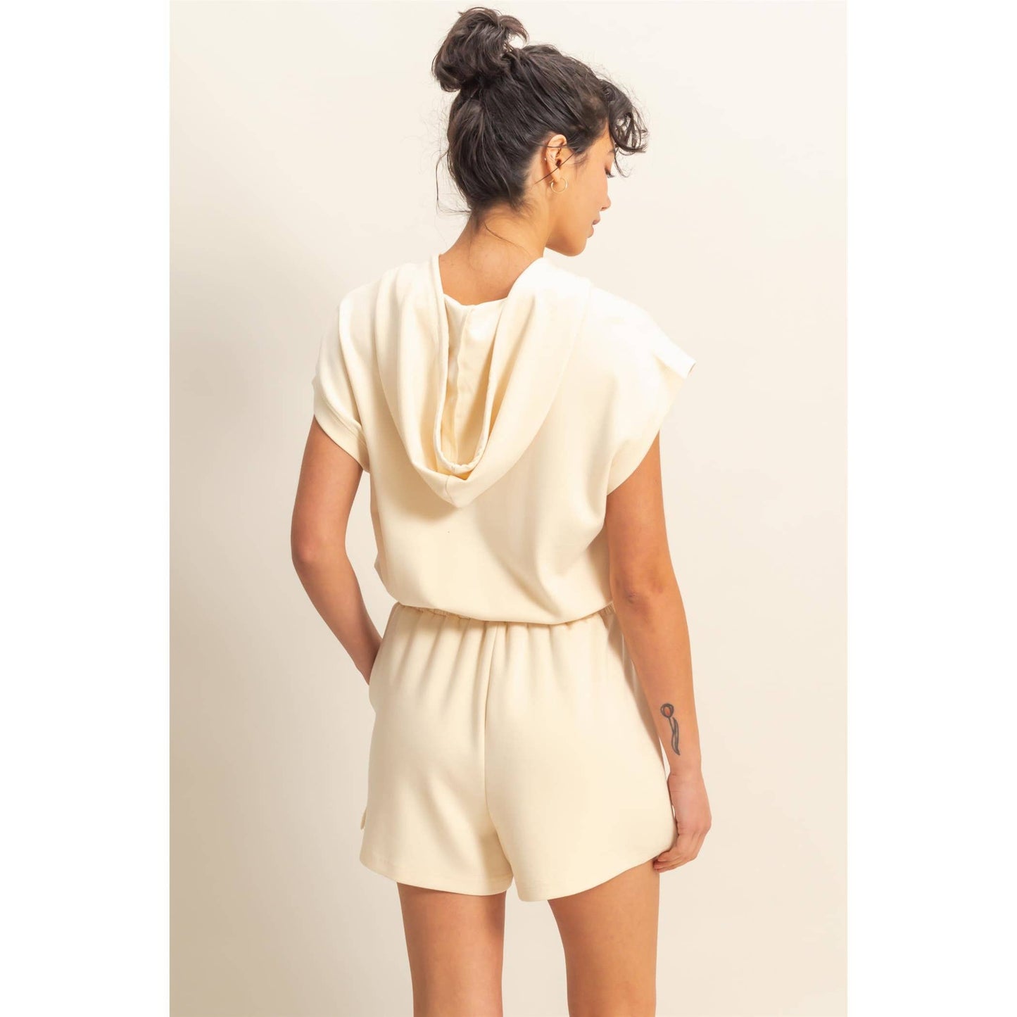 Half Zip Hooded Romper