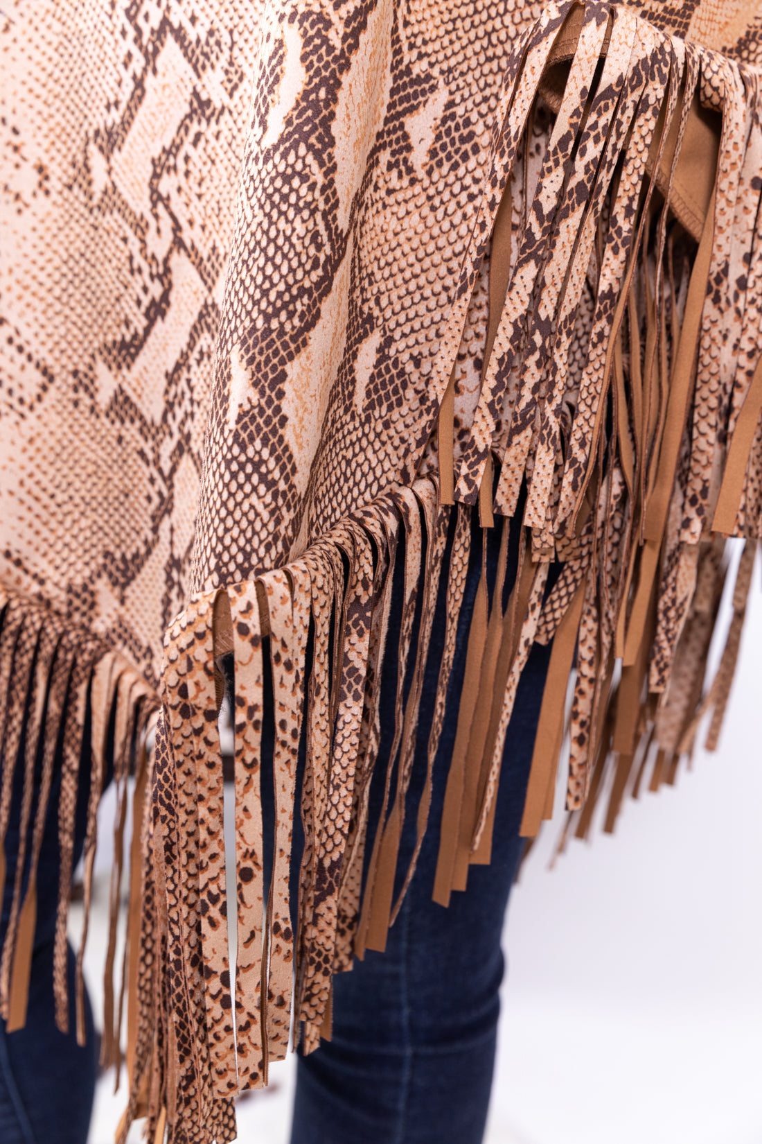 Yellowstone Snakeskin Fringe Poncho