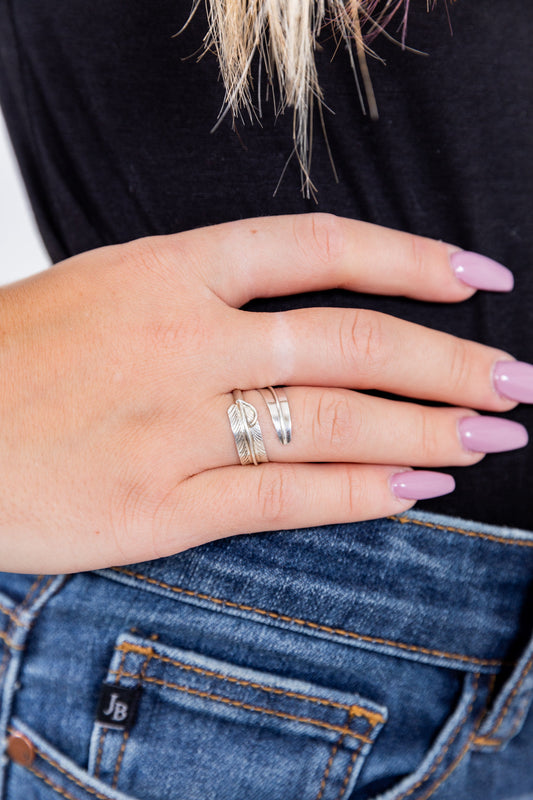 Feathered Sterling Silver Ring