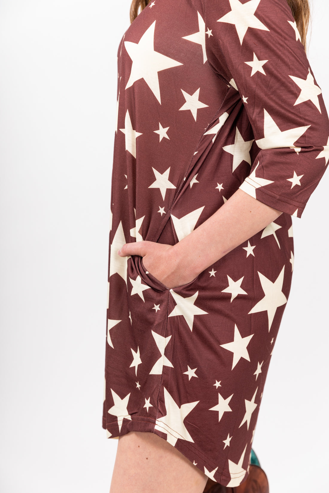 Burgundy Star Girl Dress