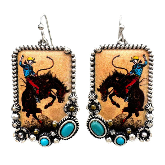 Rodeo Cowboy Dangle Earrings
