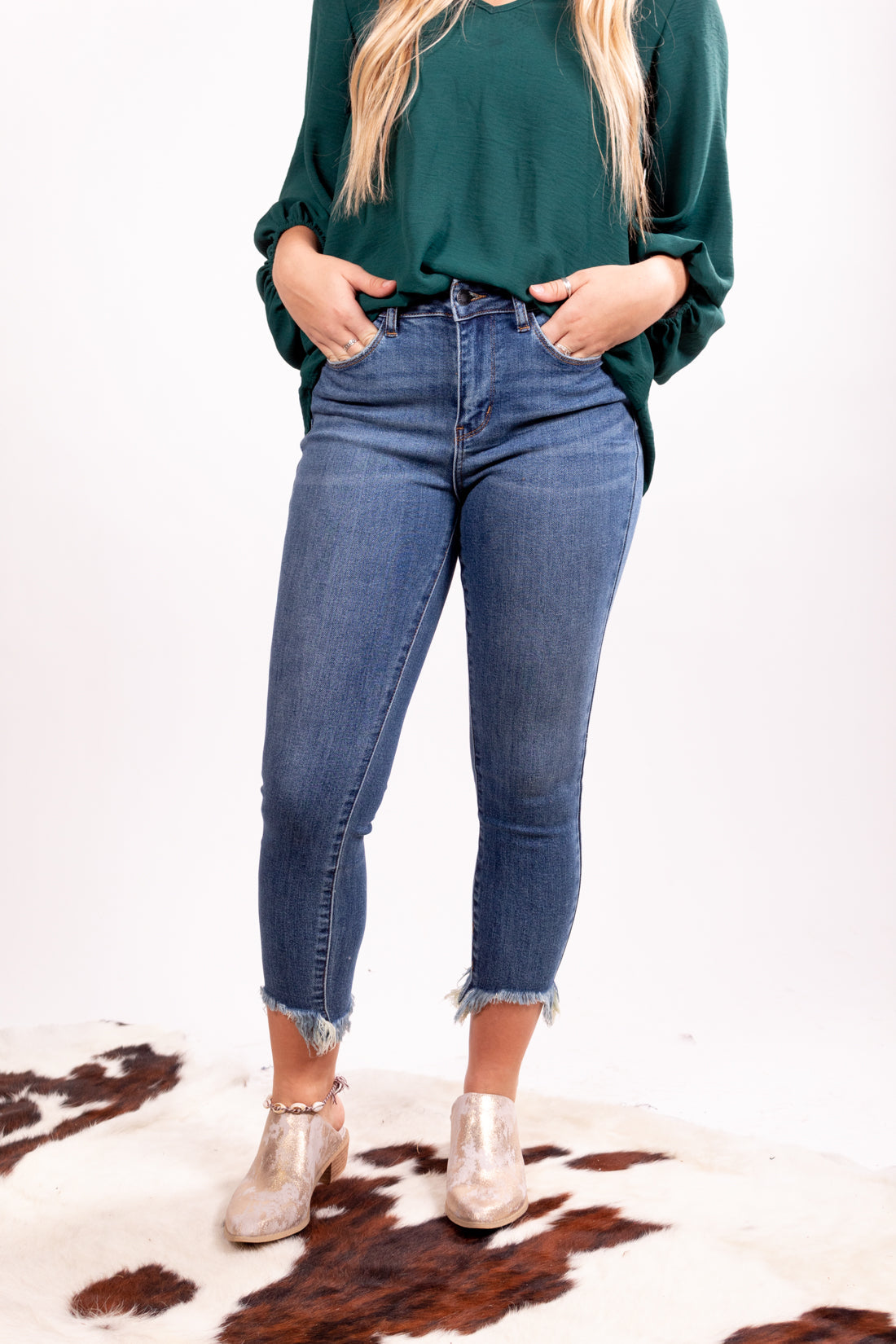 The Taylor Judy Blue Denim Distressed Skinny Jeans