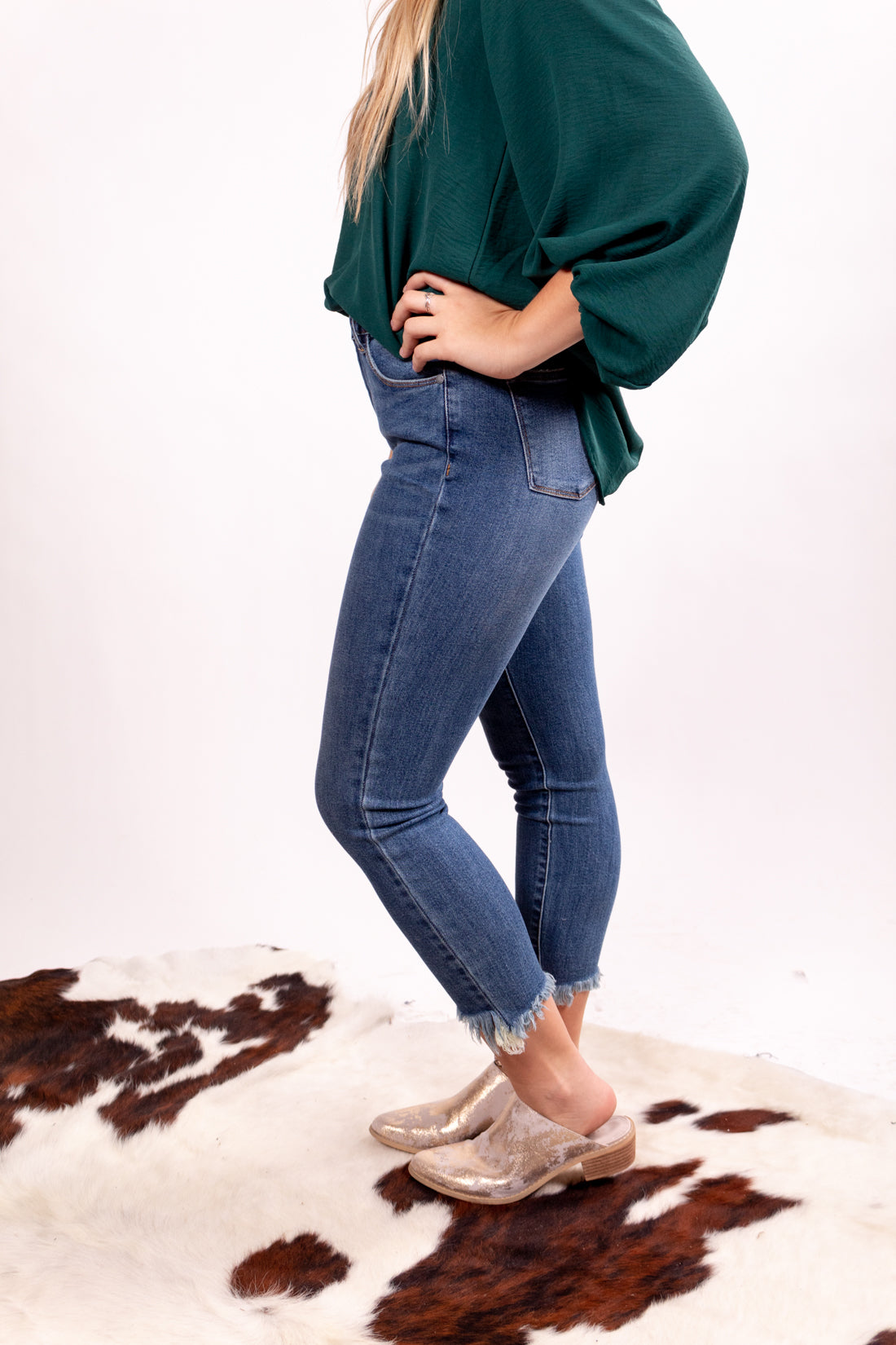 The Taylor Judy Blue Denim Distressed Skinny Jeans