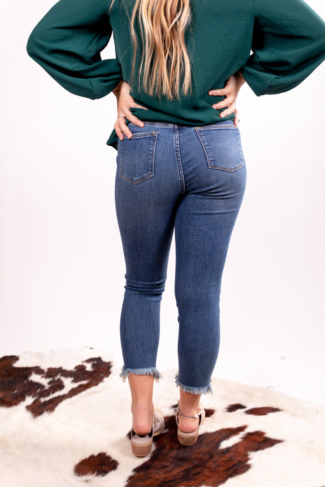The Taylor Judy Blue Denim Distressed Skinny Jeans
