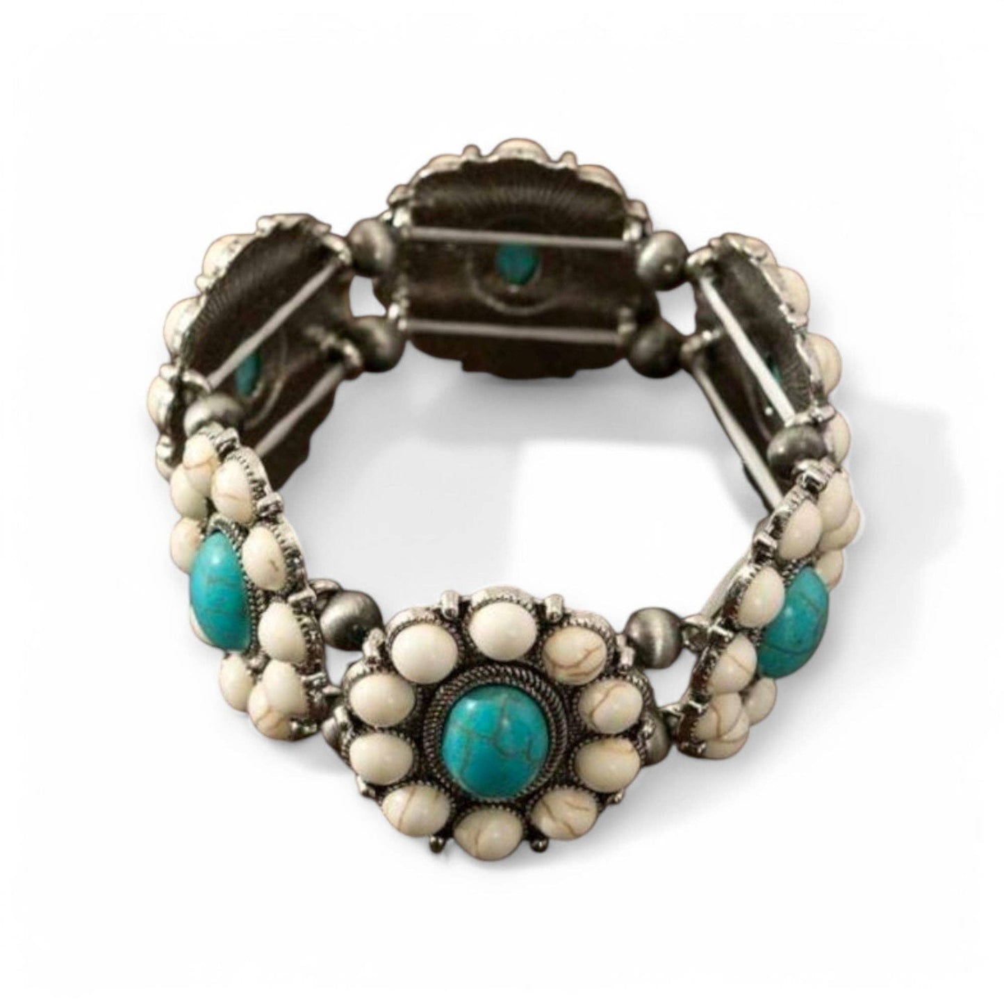 Western Way Stretch Blossom Bracelet: Ivory