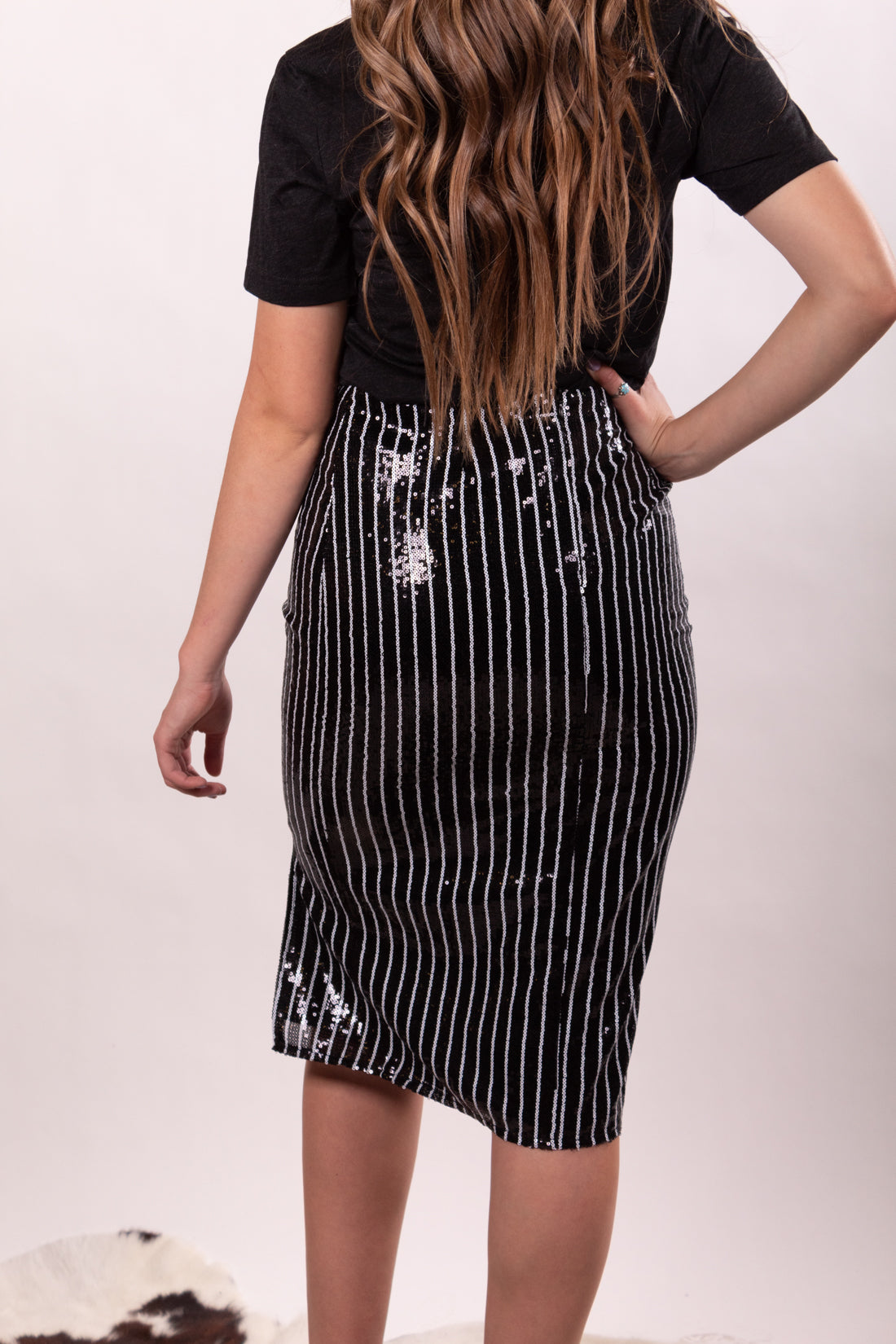 Black Betty Pinstripe Pencil Skirt