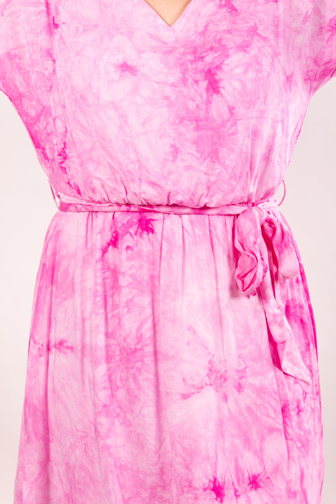 Pink Cotton Candy Tie Dye Dreams Midi Dress