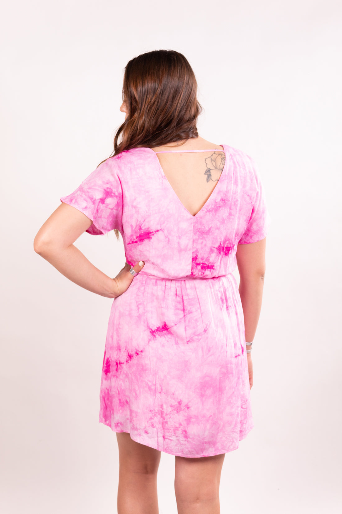 Pink Cotton Candy Tie Dye Dreams Midi Dress