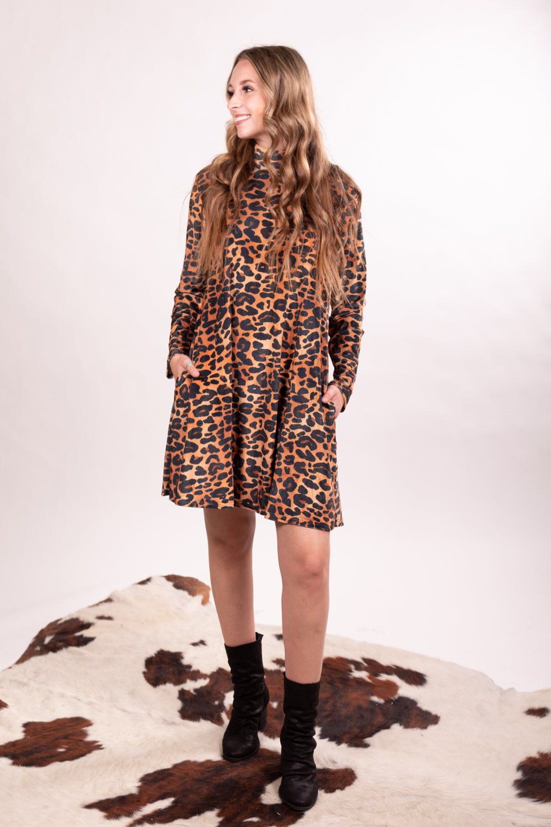 On The Prowl Mock Neck Dress
