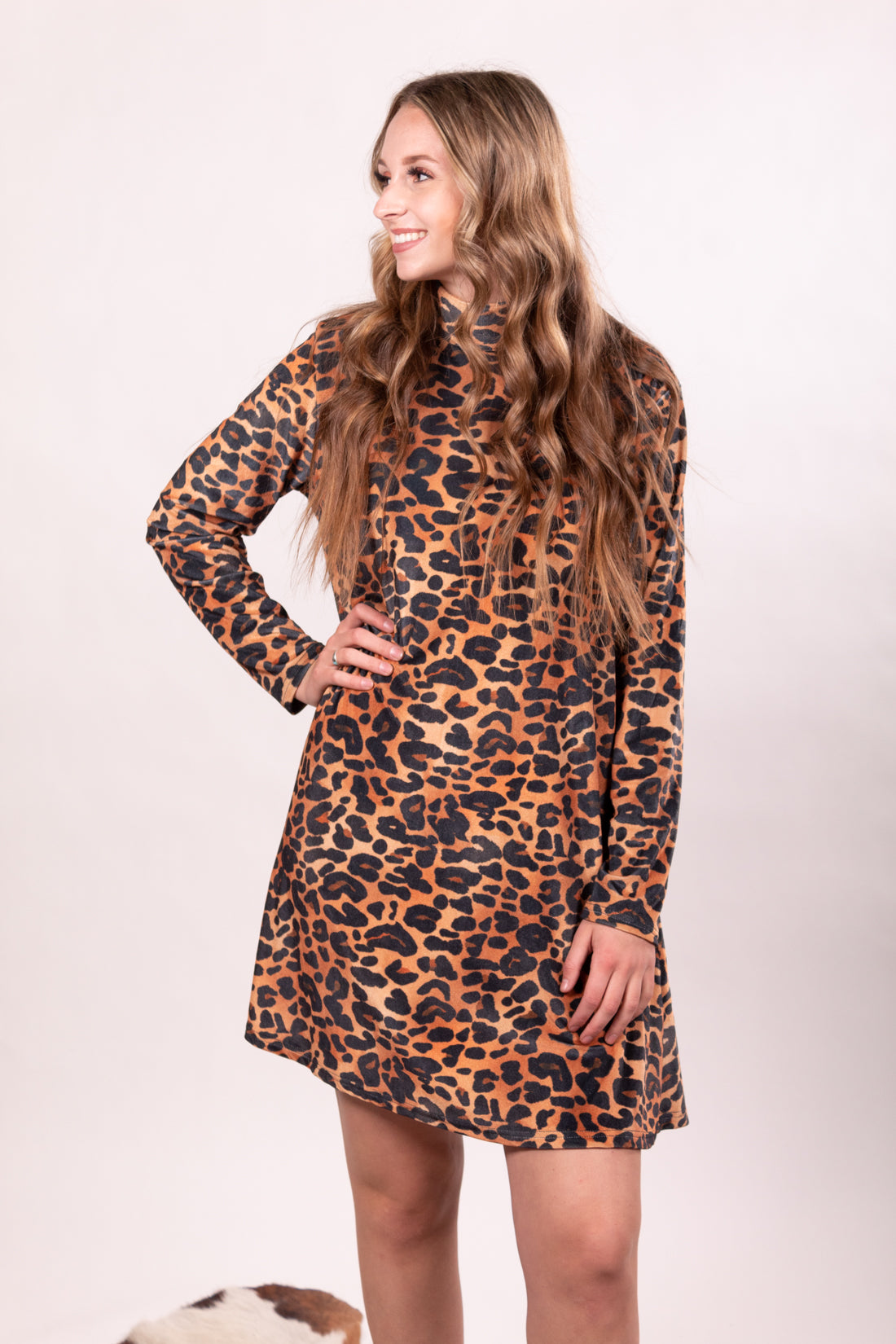 On The Prowl Mock Neck Dress