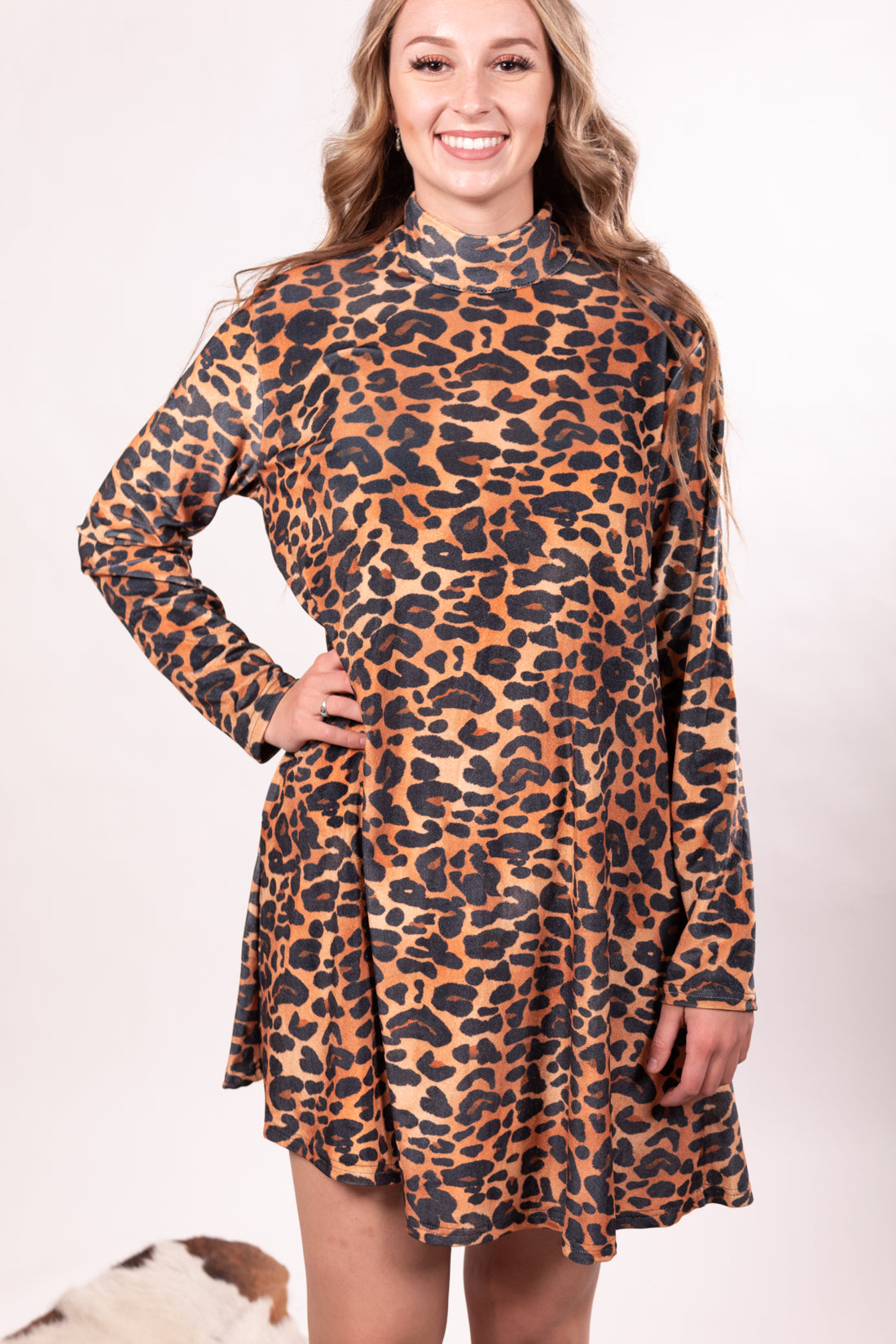 On The Prowl Mock Neck Dress