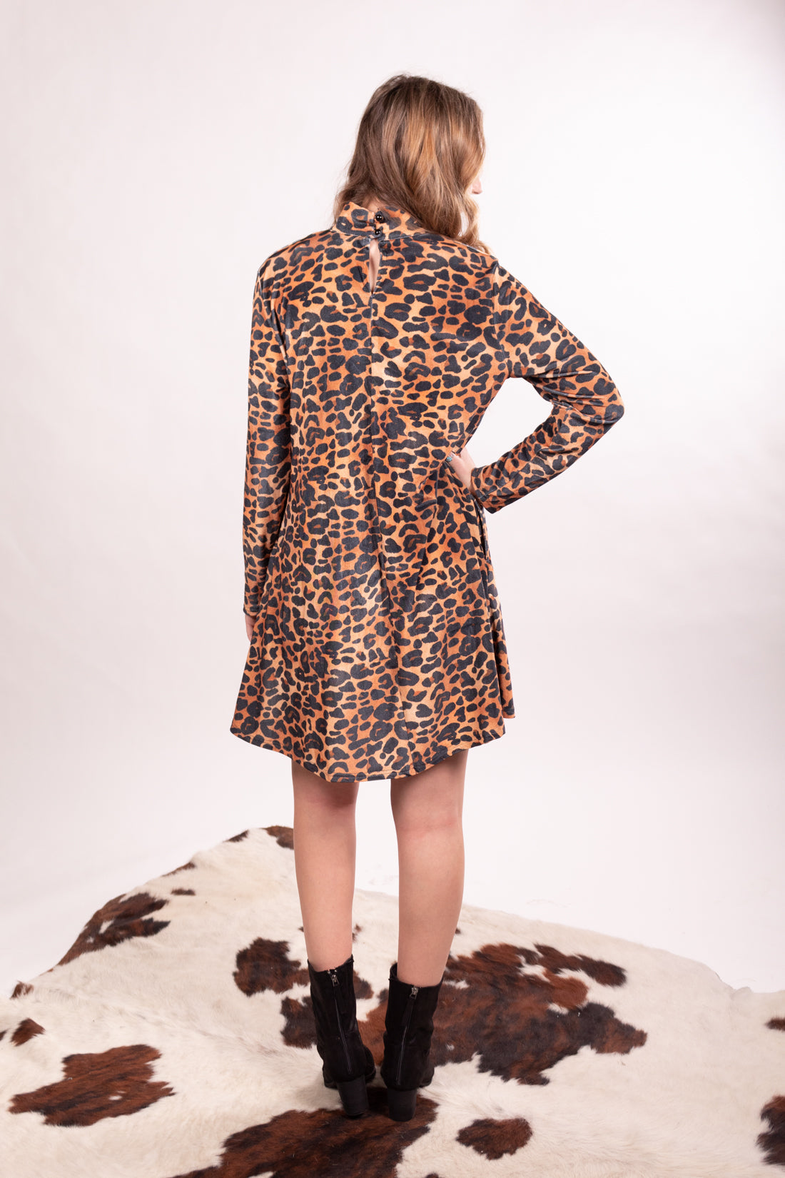On The Prowl Mock Neck Dress